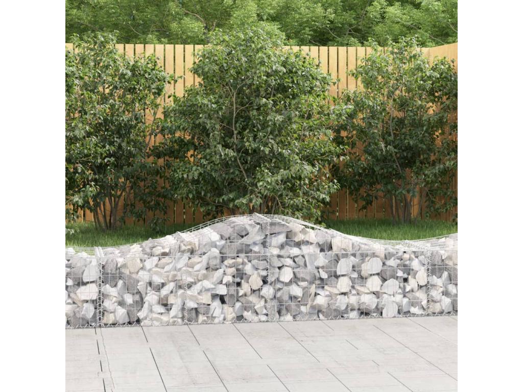 Cestas de gaviones arqueadas 11 piezas 200x50x40/60 cm hierro galvanizado
