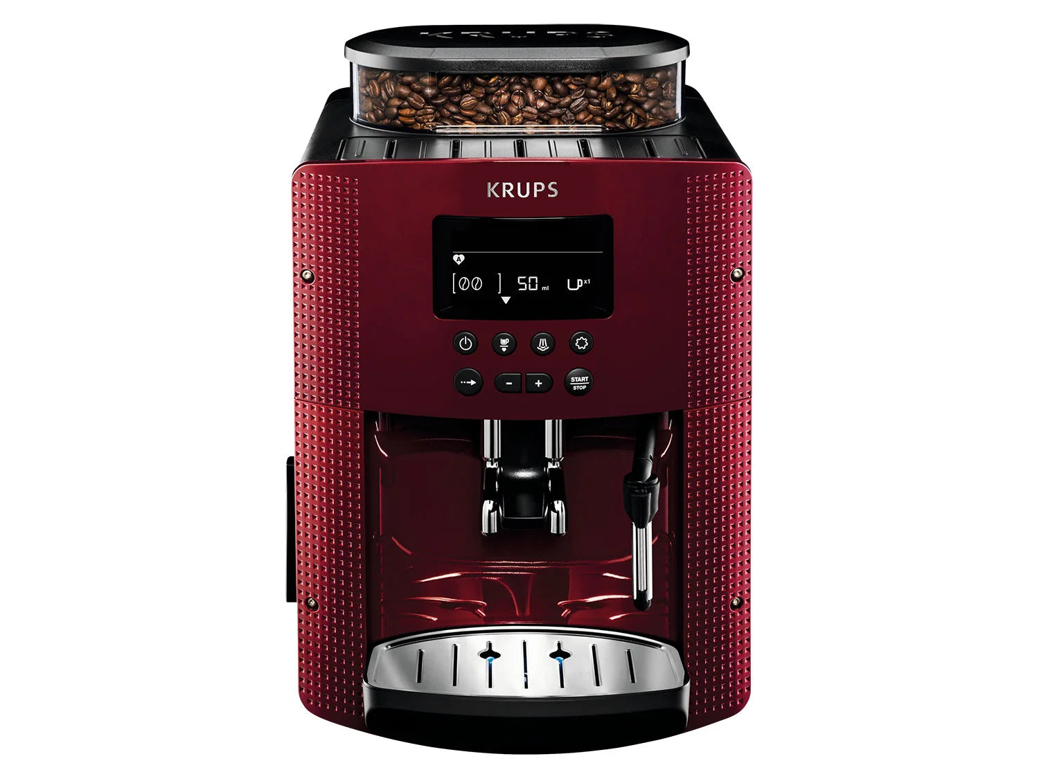 Krups coffee machine EA8155, compact design, red