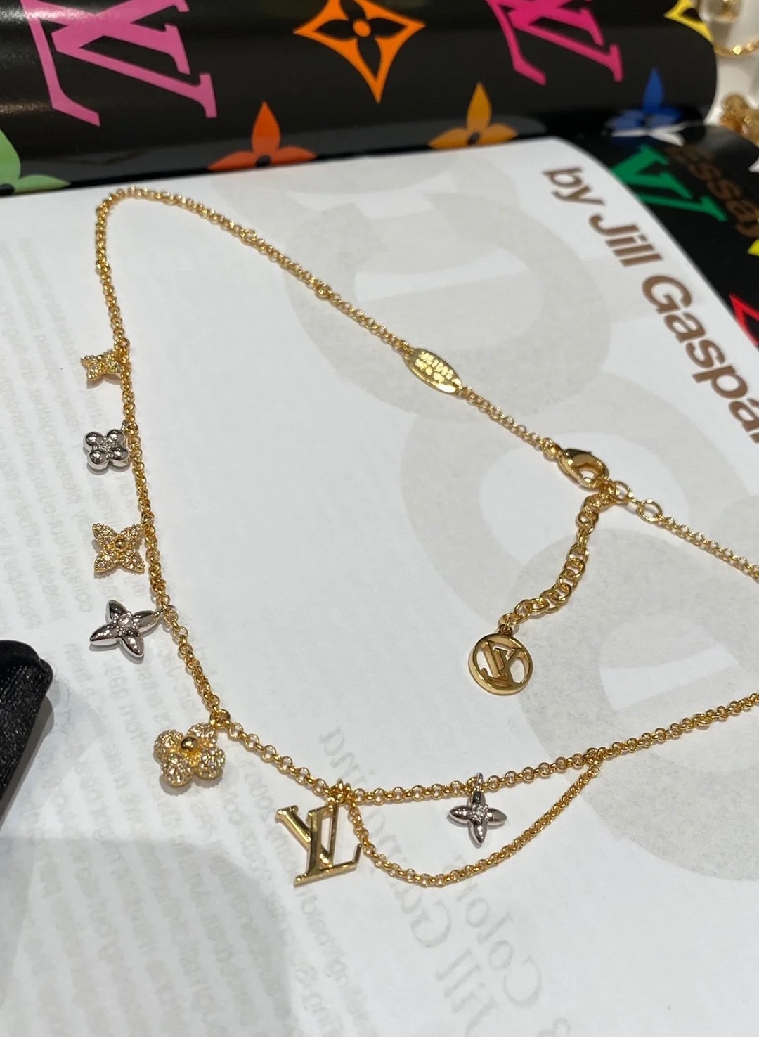Louis Vuitton Mixed Metal Color Charms Necklace - Original Replica Club