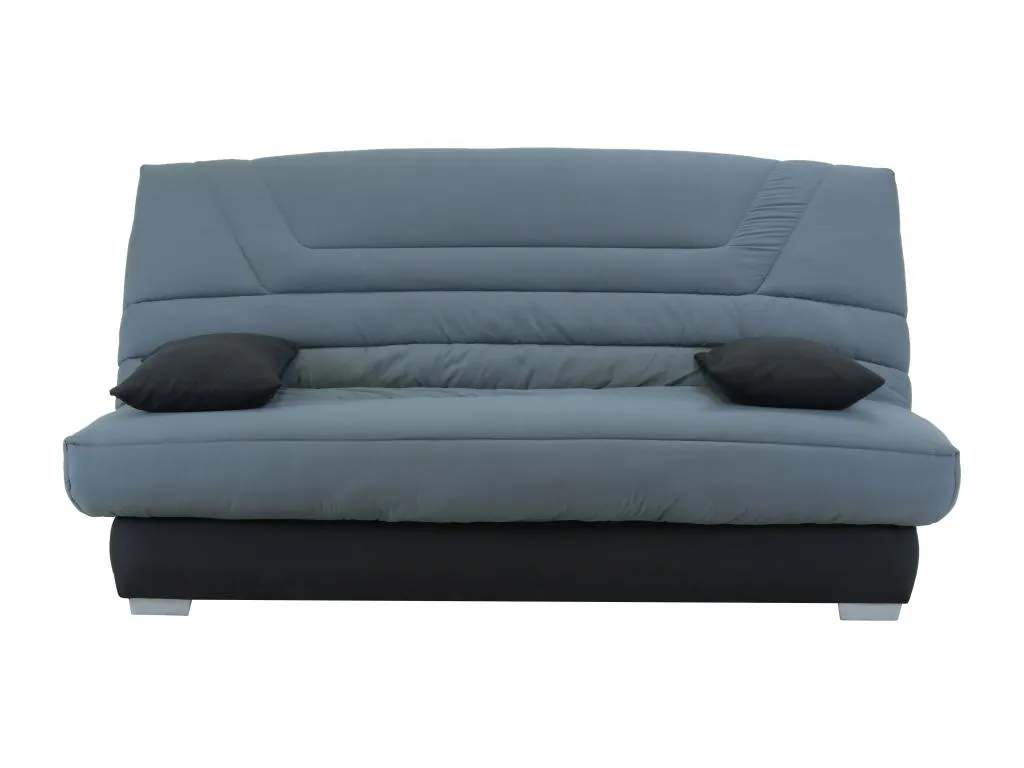 Sofá cama clic-Casahandy en microfibra con colchón Casahandy - Gris y negro