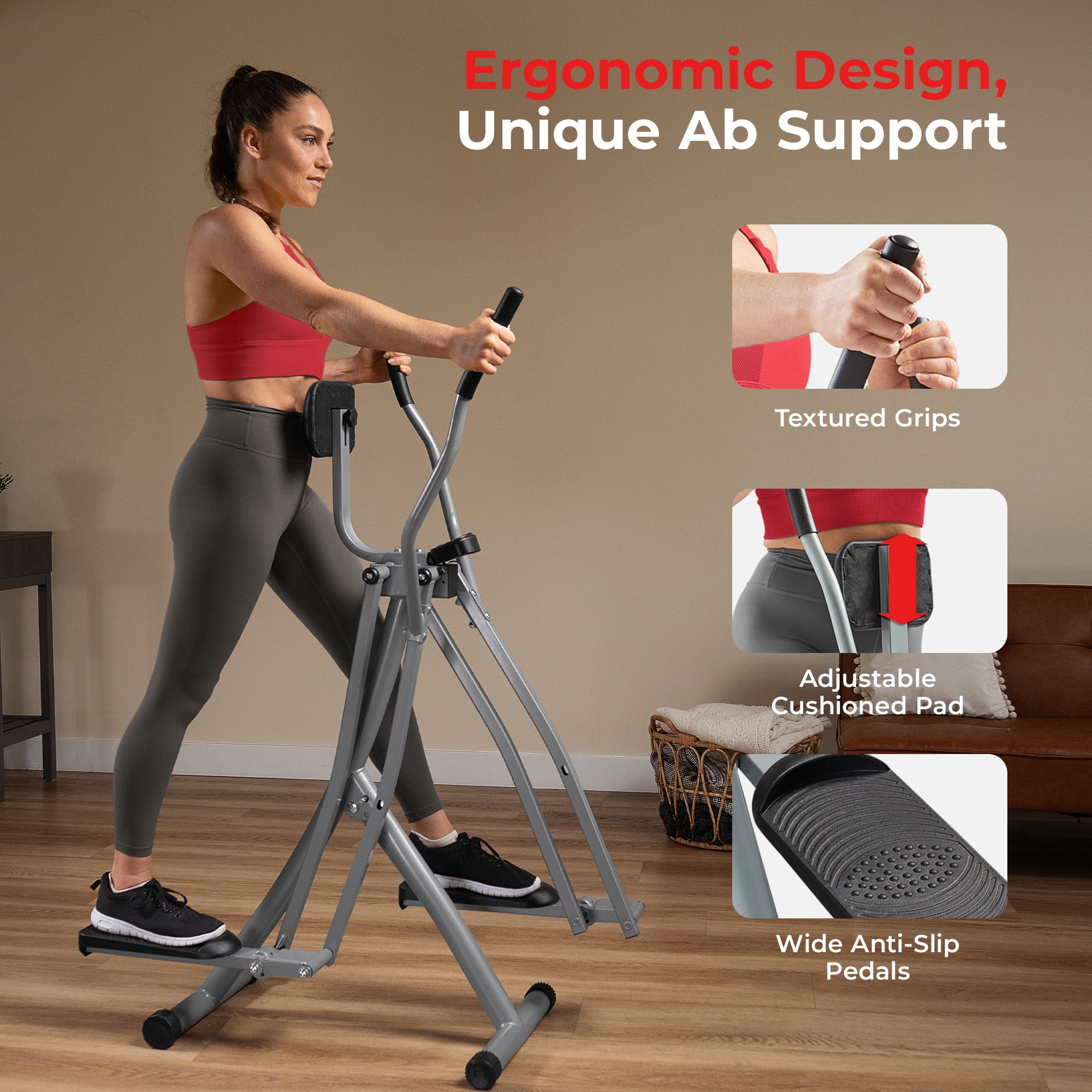 Sunny Health & Fitness Manual Air Walker Elliptical – 30″ Stride, Low Impact, Lightweight, Quiet with Free SunnyFit App - Image 6
