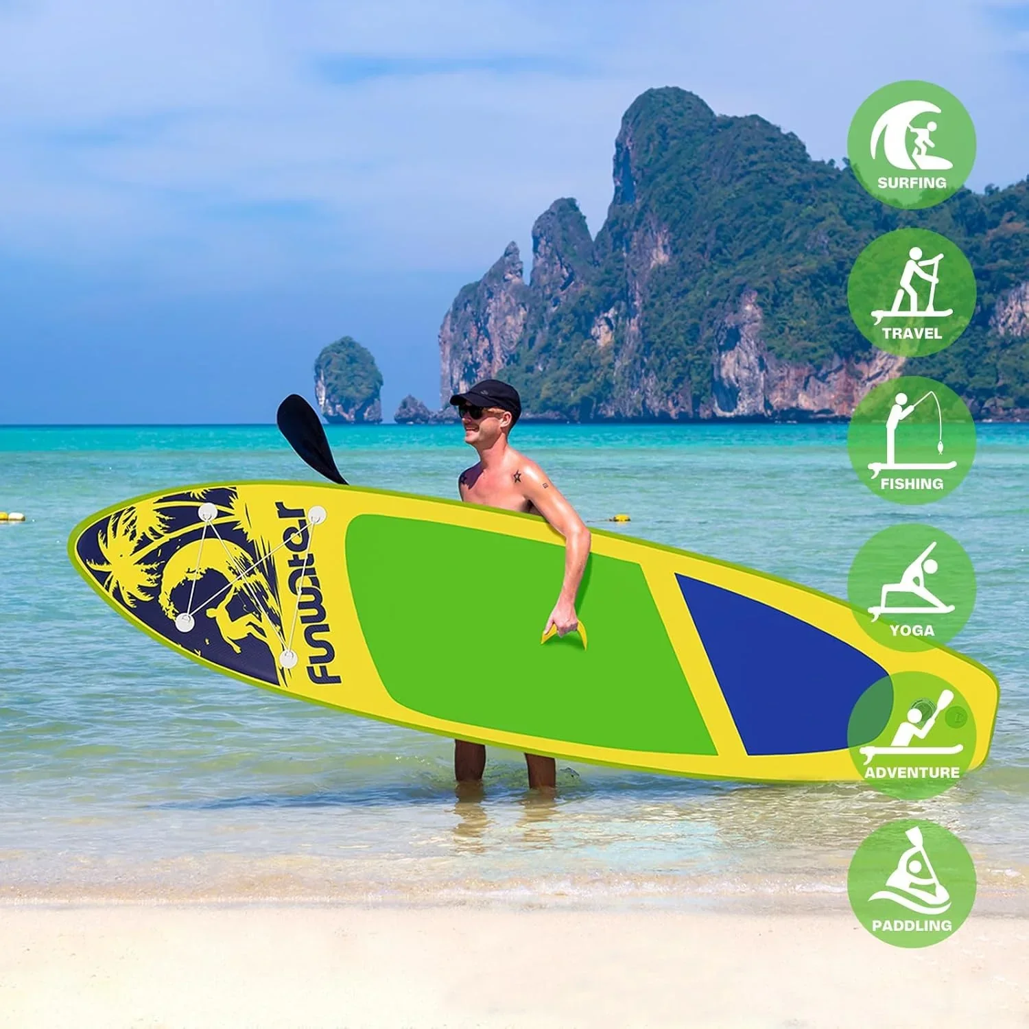 FunWater Inflatable Stand Up Paddle Board, 11 ft x 32 in x 6 in - SUP Paddle Accessories - Image 42 FunWater Inflatable Stand Up Paddle Board, 11 ft x 32 in x 6 in - SUP Paddle Accessories - Image 42
