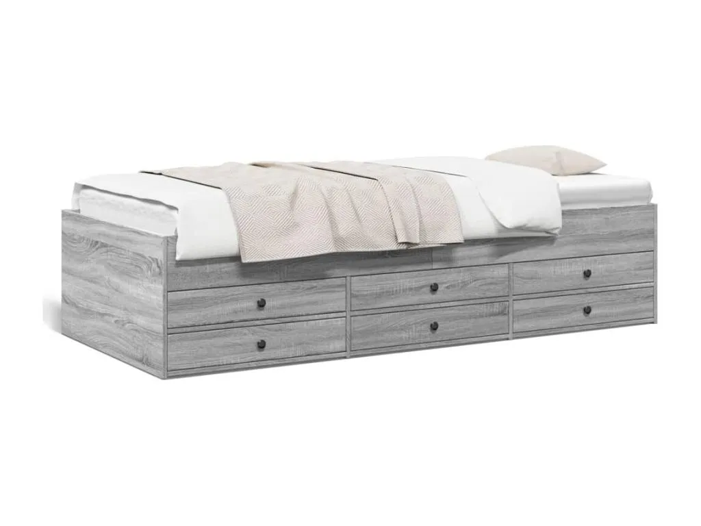 Sofá cama con cajones sin colchón gris Habitarluz 100x200 cm 21815LIAW