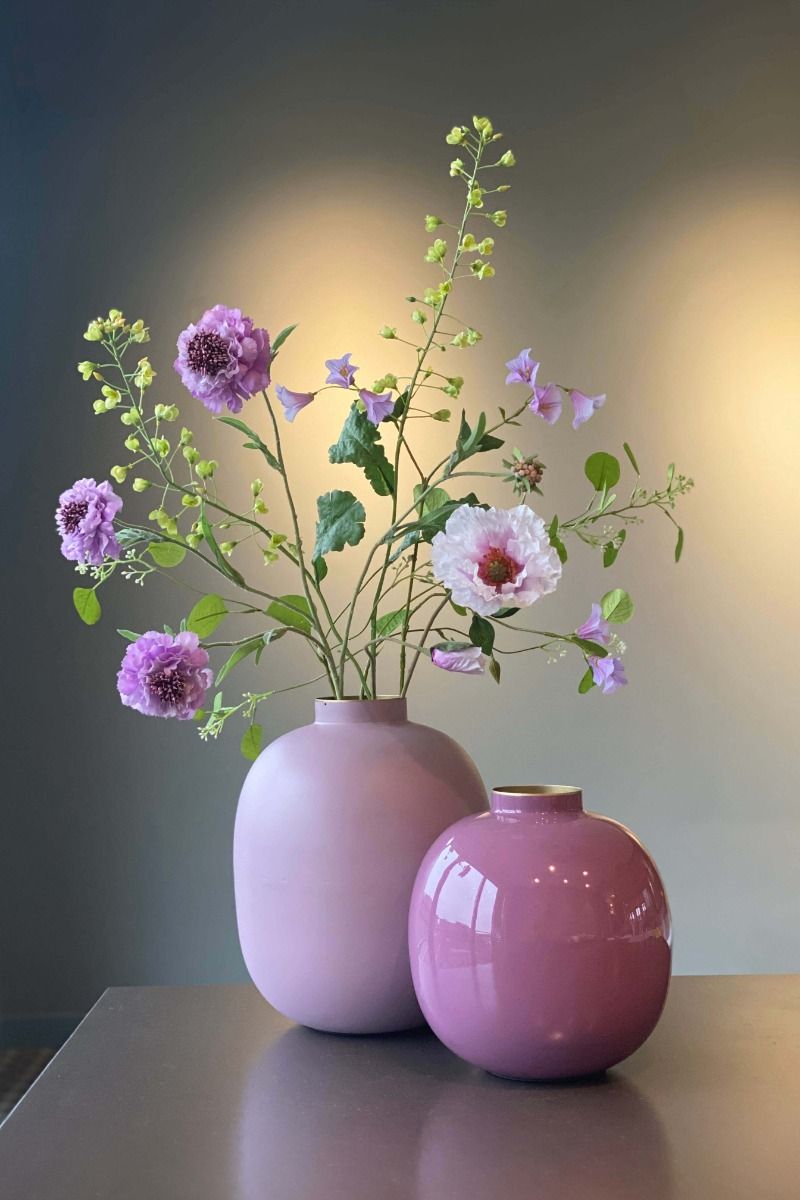 Metal Vase Purple 23cm