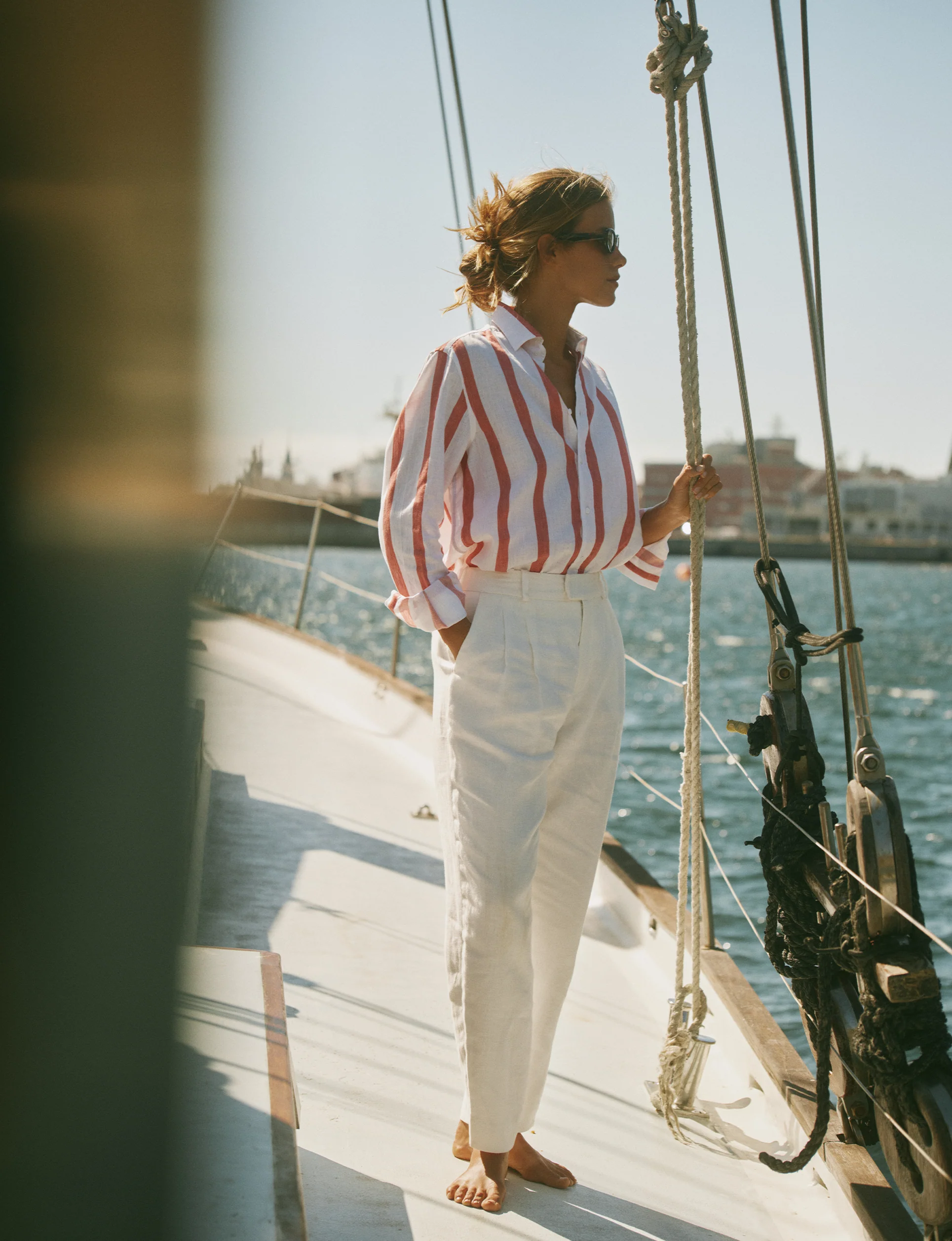 MuteThread Christy Tapered Trouser: Linen, Ivory