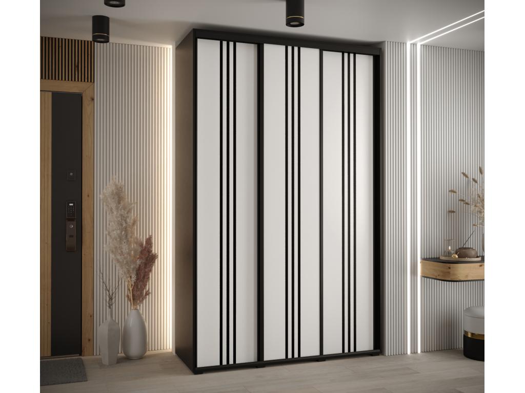 ARMARIO DAVOS 6 DE PUERTAS CORREDERAS 235,2/160/45 3 puertas (Negro/Tucasago/Negro)
