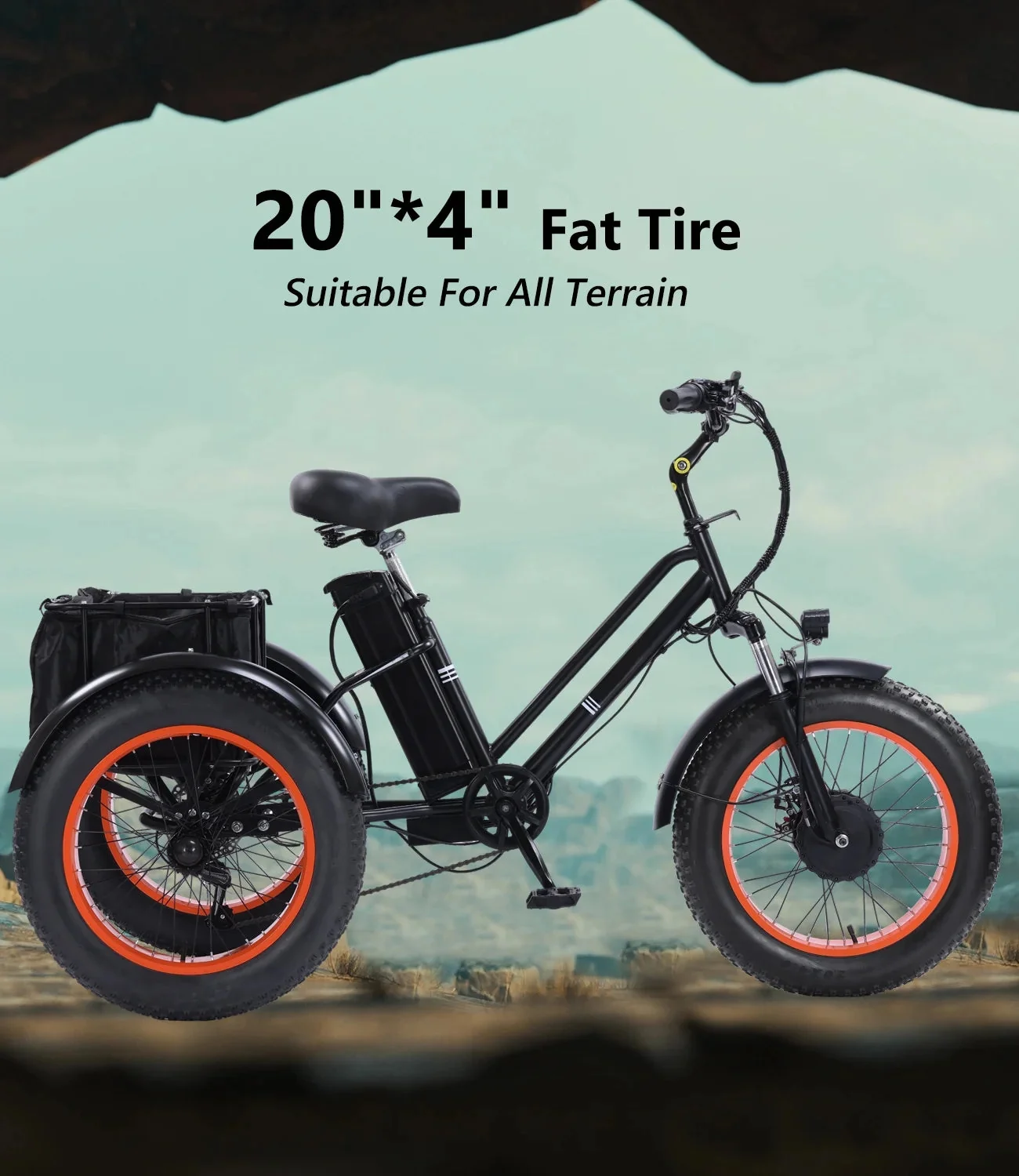 YEBEI Folding Electric Tricycle for Adults, 500W Motor, 48V15AH Lithium Battery, 20 x 4.0 in Fat Tires - Image 30 YEBEI Folding Electric Tricycle for Adults, 500W Motor, 48V15AH Lithium Battery, 20 x 4.0 in Fat Tires - Image 30