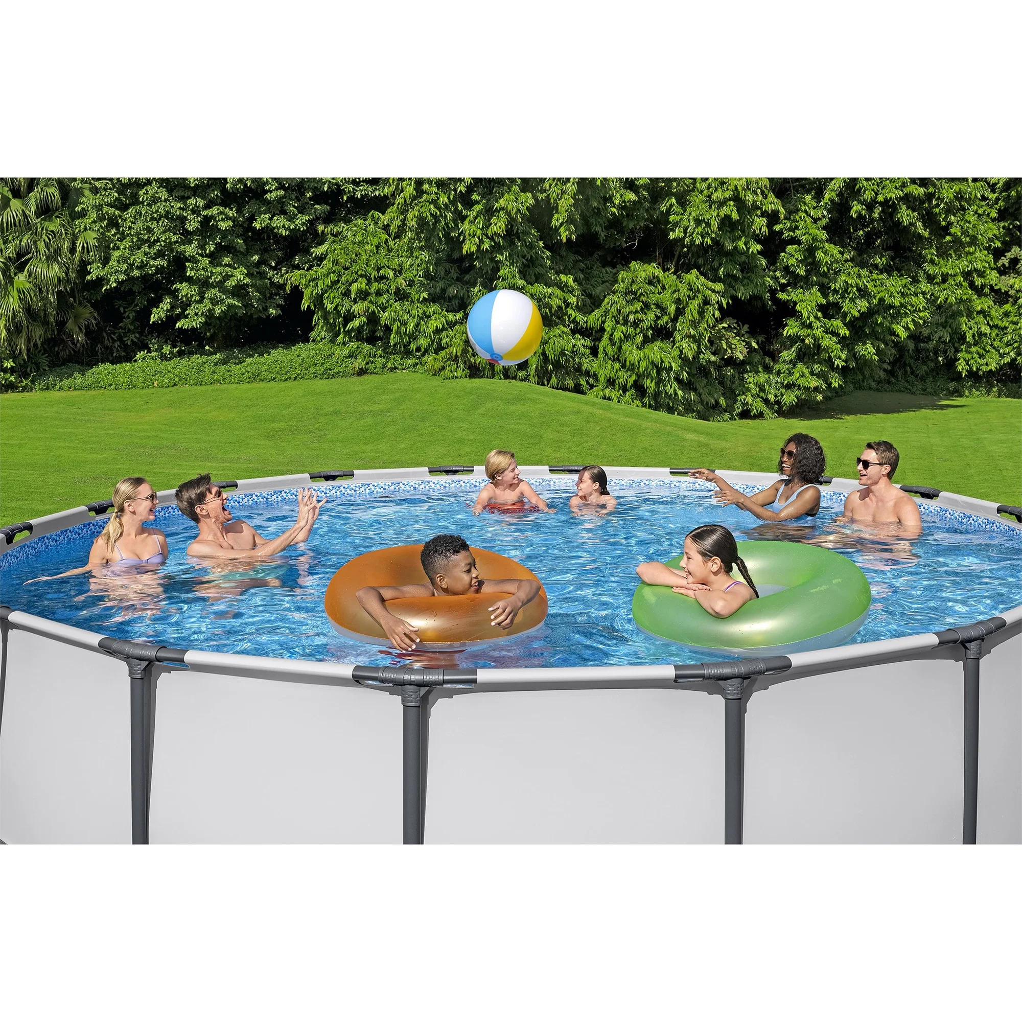 Bestway: Steel Pro MAX 15' X 48" Above Ground Pool Set - 4231 Gallon, Outdoor Family Pool, Corrosion & Puncture Resistant, Includes Filter, Pump, Ladder & Cover