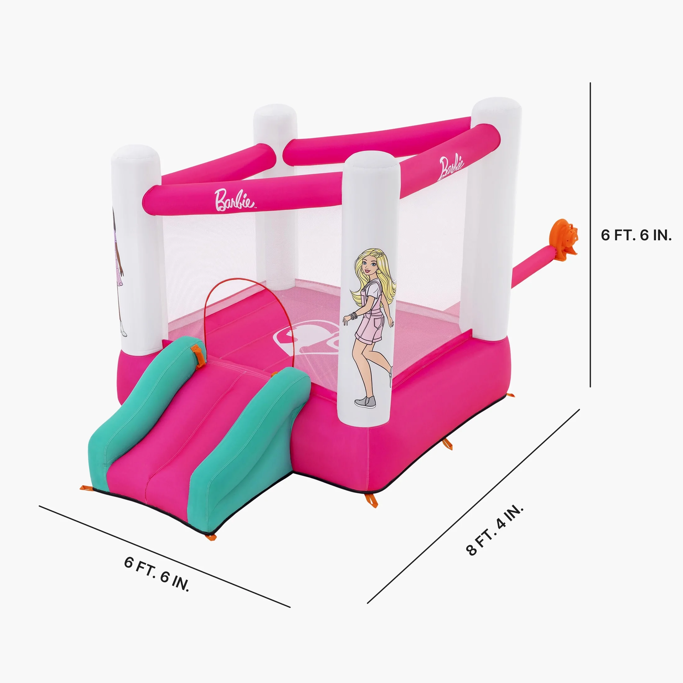 Barbie Inflatable Bounce House with Mesh Walls, Slide and Blower, Indoor/Outdoor, Ages 3+ - Image 12