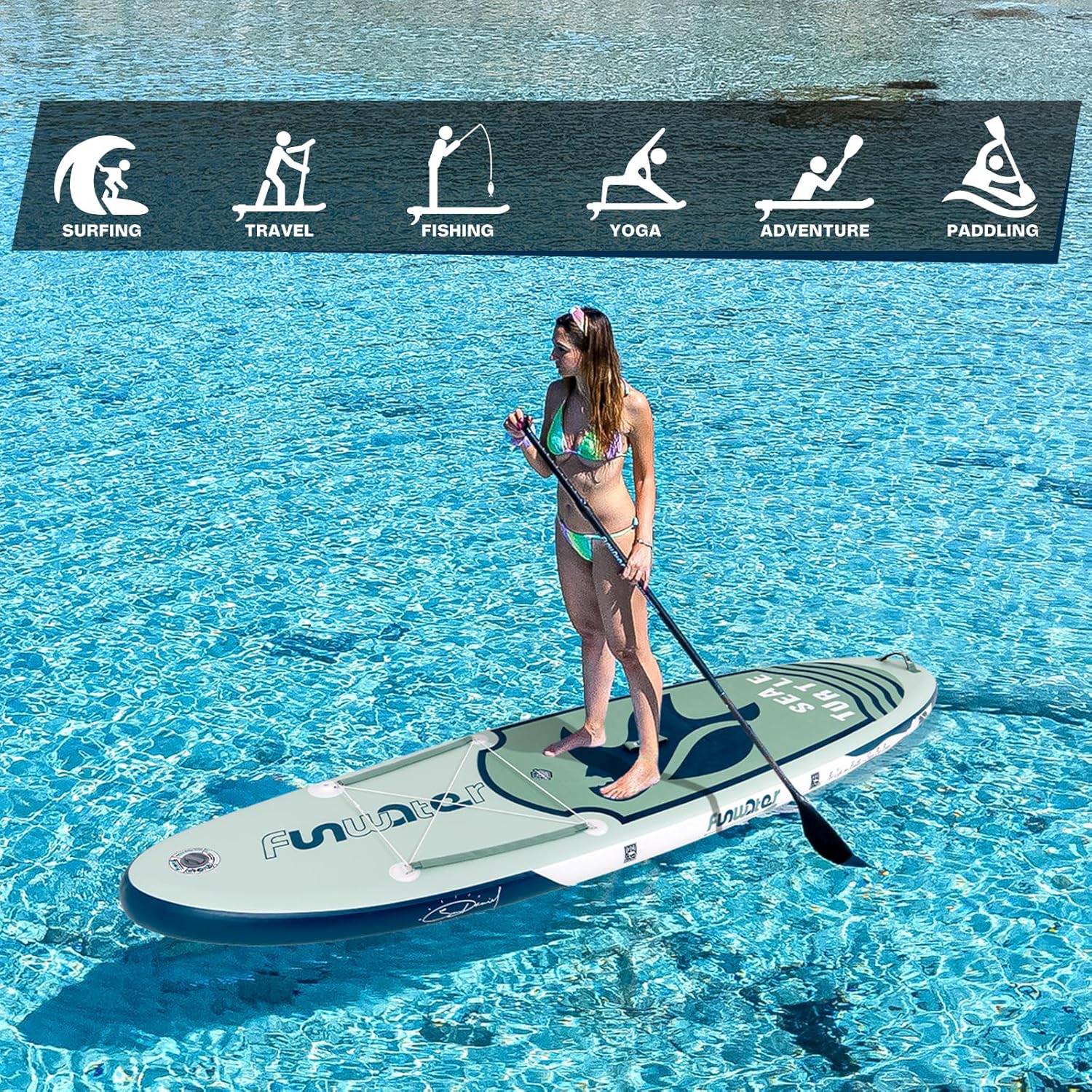 FunWater Inflatable Stand Up Paddle Board, 11 ft x 32 in x 6 in - SUP Paddle Accessories - Image 35 FunWater Inflatable Stand Up Paddle Board, 11 ft x 32 in x 6 in - SUP Paddle Accessories - Image 35