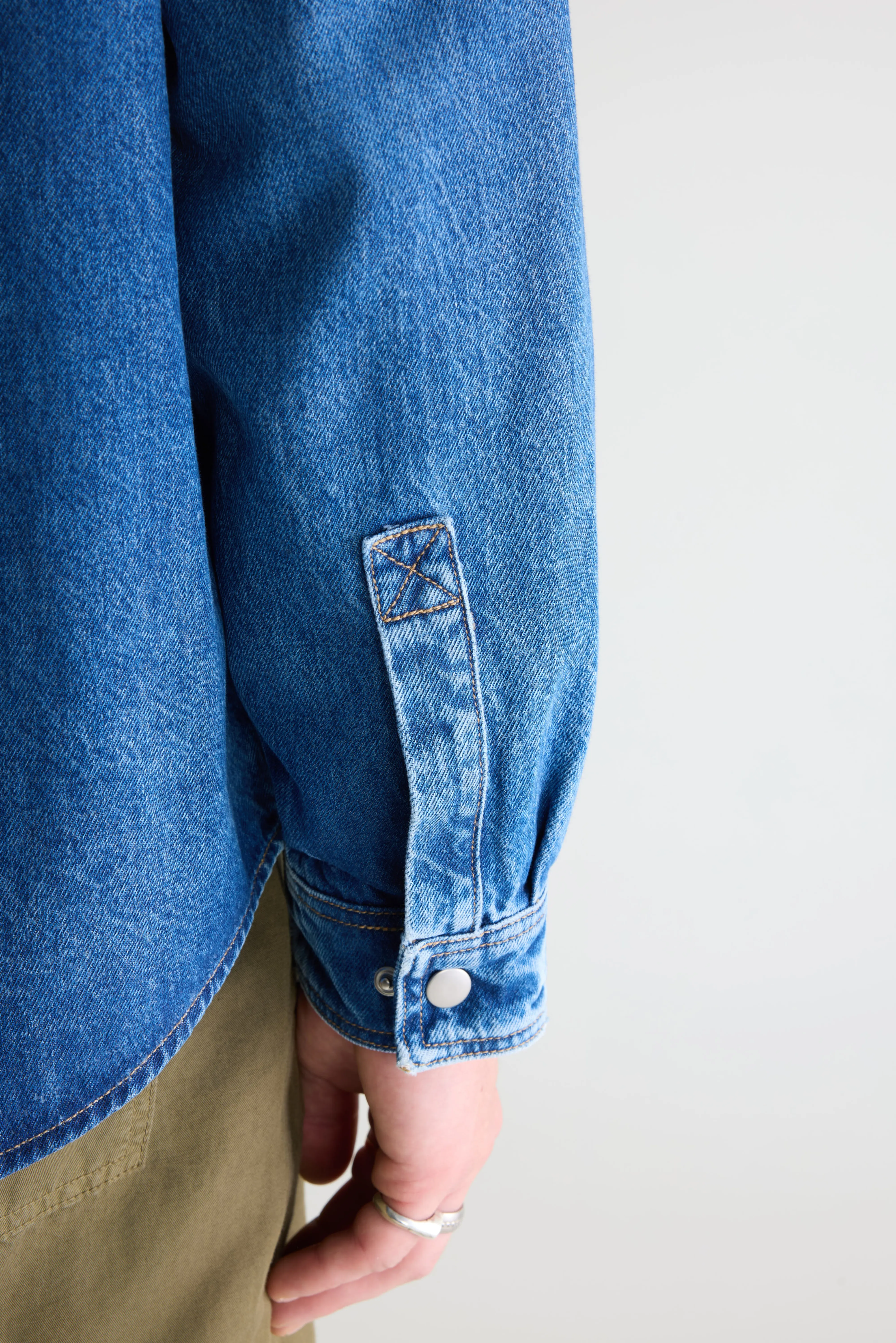 Bellerose Poach denim overshirt (261 / M / MD BLUE MARBLE)