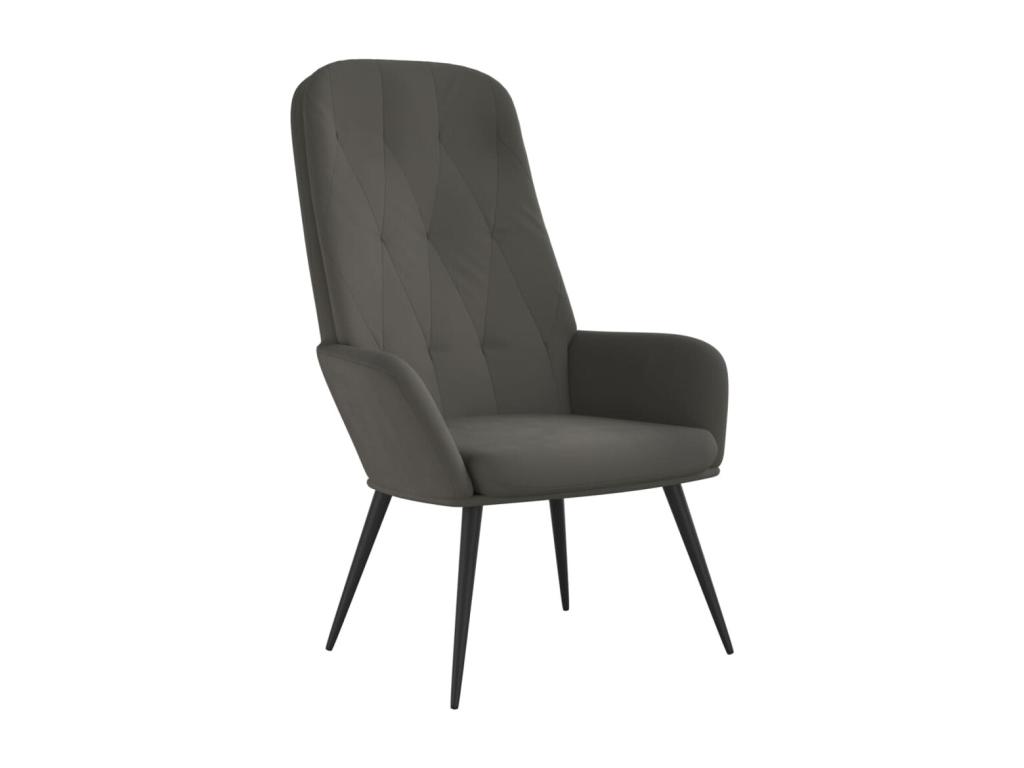 Sillón de Nestleano de terciopelo gris oscuro