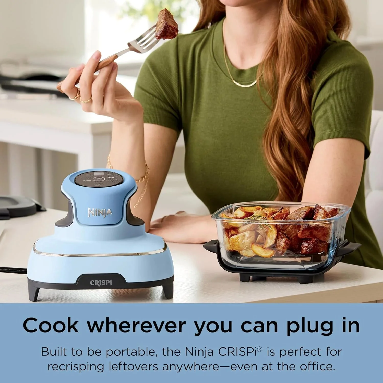 Ninja Crispi 4-in-1 Portable Glass Air Fryer Cooking System, 1500W, 4QT & 6-Cup TempWare Glass Containers with Storage Lids, Microwave, Freezer & Dishwasher Safe