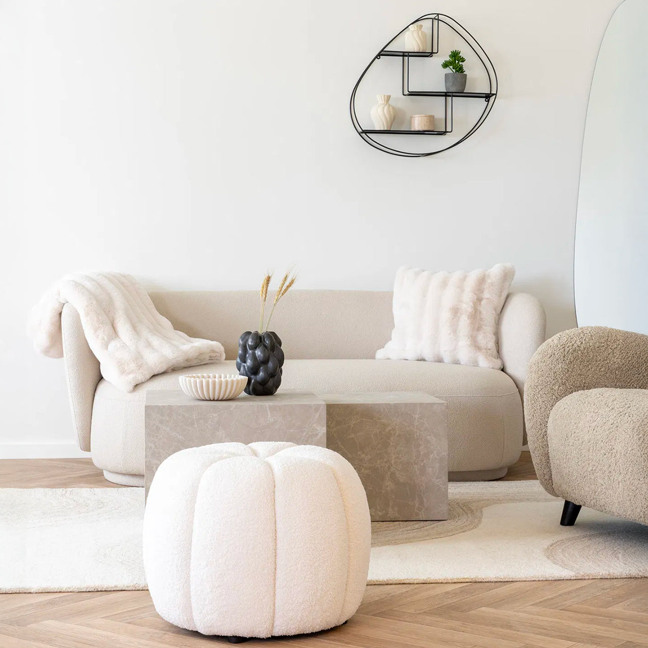 Artichok Marije Fluffy Plaid - Gebroken Wit