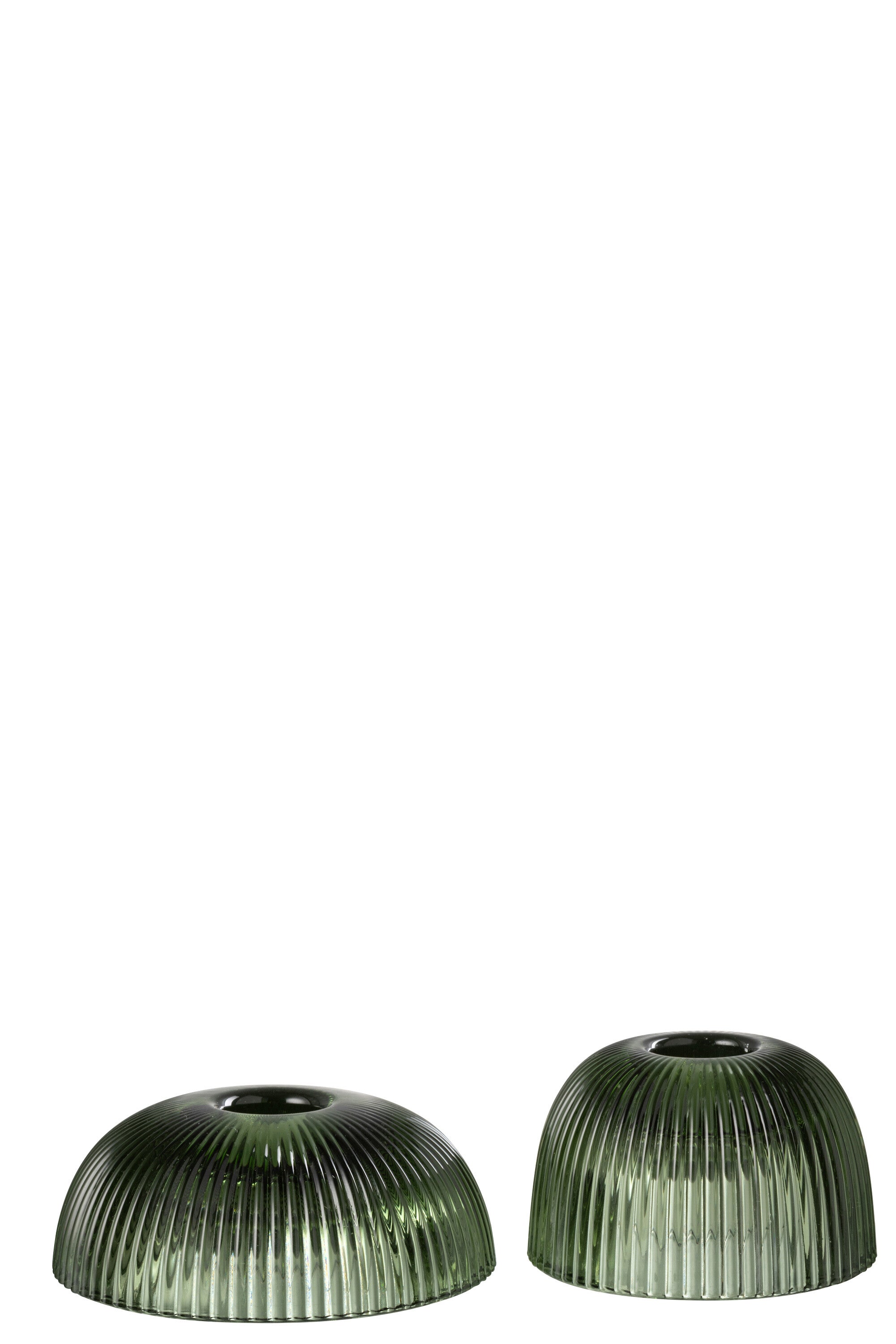 J-Line kaarshouder Canele - glas - groen - 2 stuks