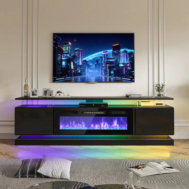 WAYFAIR 70'' TV Stand With Electric Fireplace And Adjustable Shelves