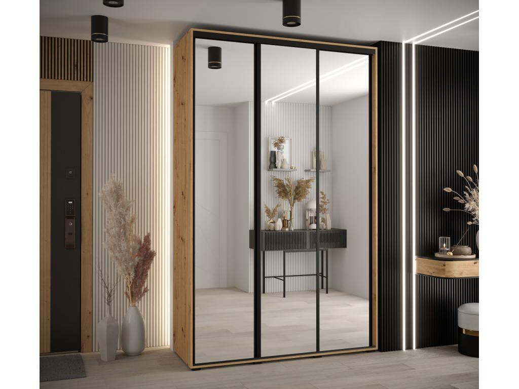 ARMARIO Nestleano 2 DE PUERTAS CORREDERAS 235 - 2/150/45 3 puertas Artisan/Artisan/Negro