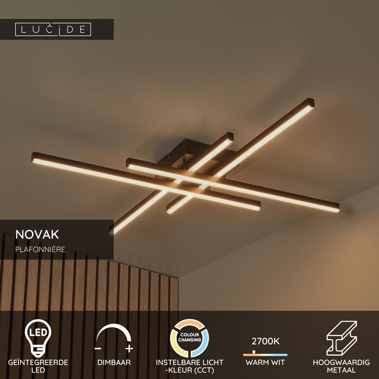 Lucide NOVAK Plafonnière - Zwart