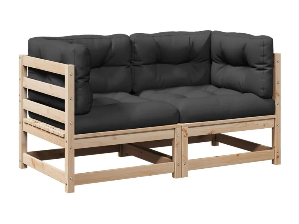 Set de sofás jardín 2 pzas con cojines Luxmbls maciza Luxmbls RETP55375