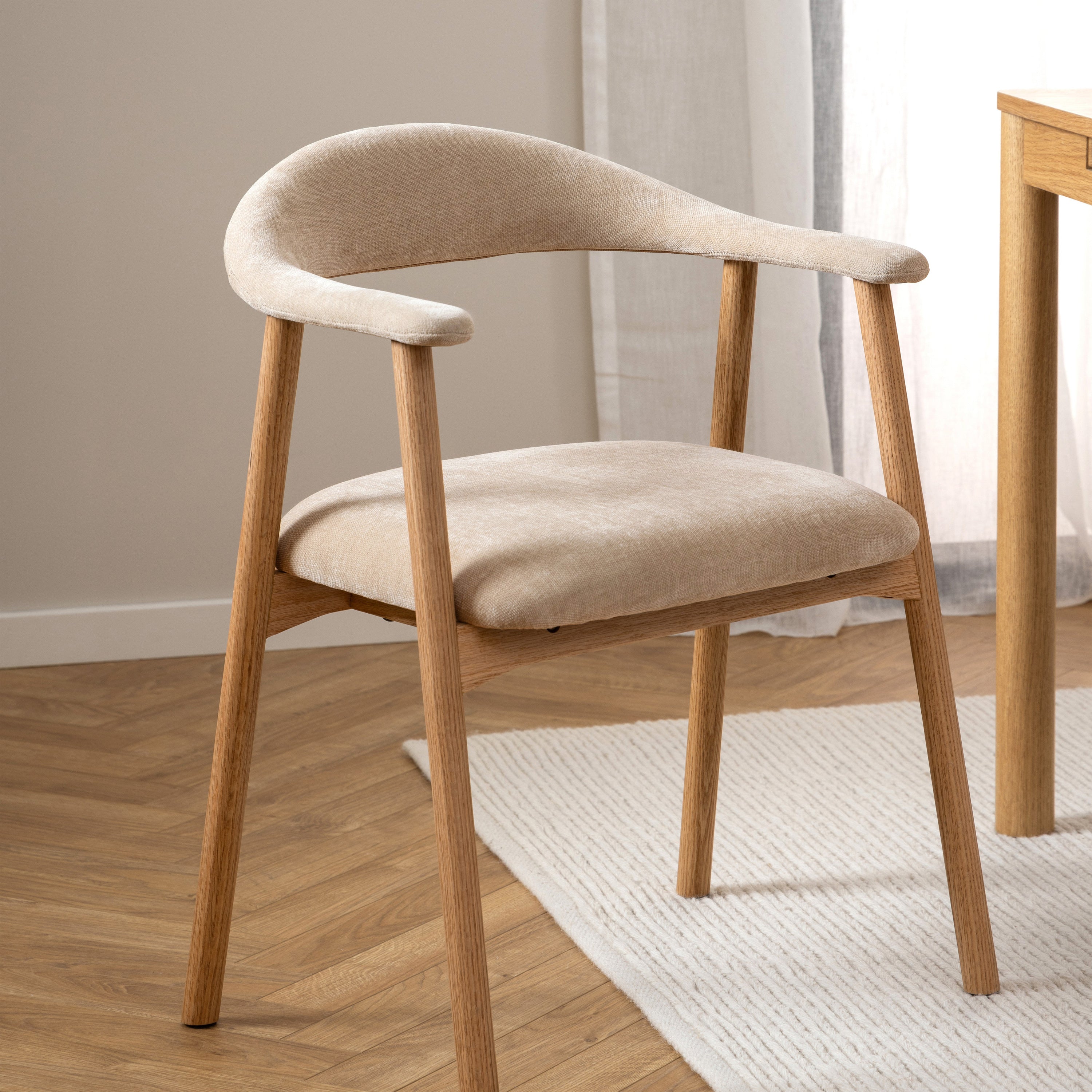 Blokker Nordic Eetkamerstoel - Eikenhout - Beige