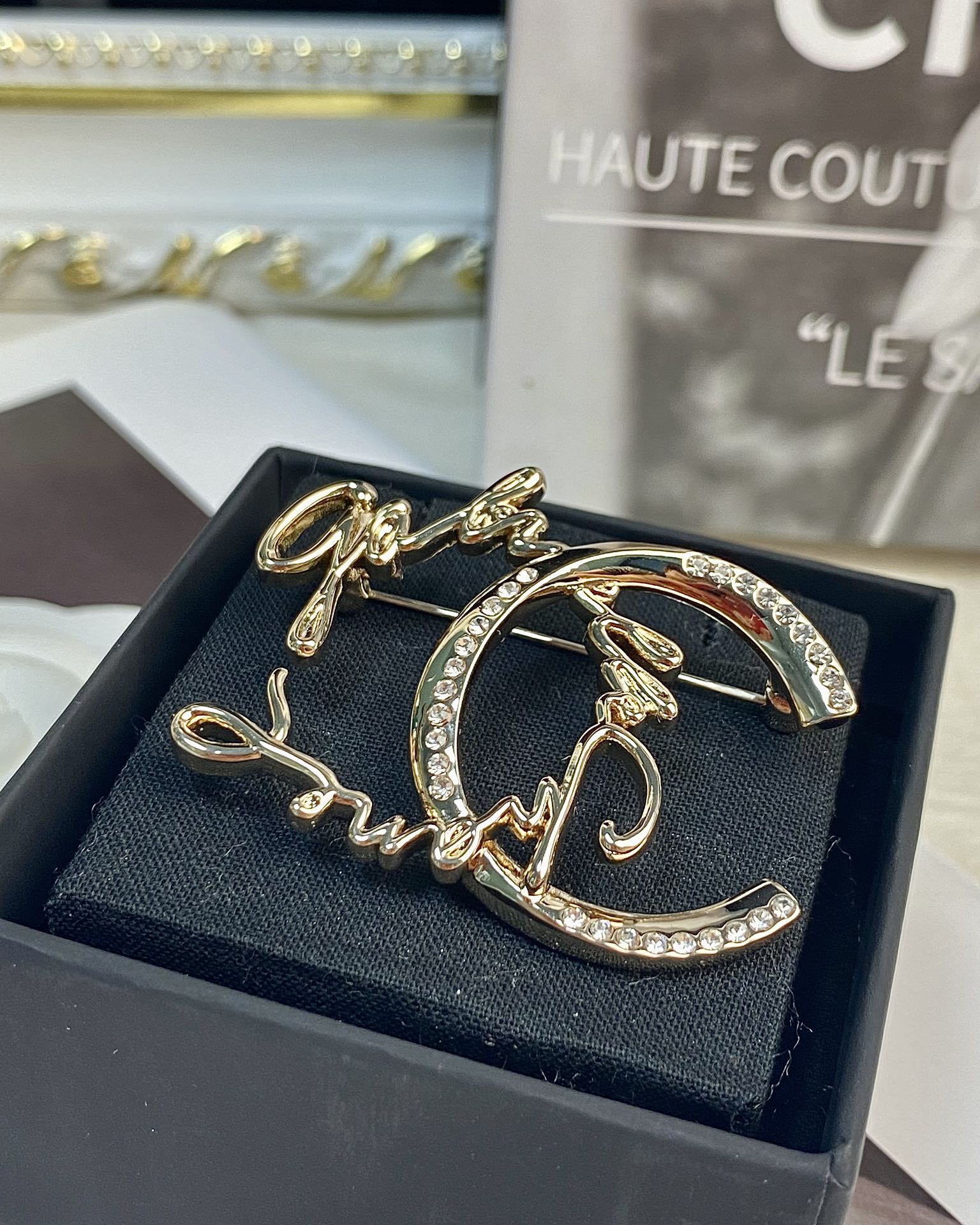 Chanel Monogram Half CC Brooch - Original Replica Club