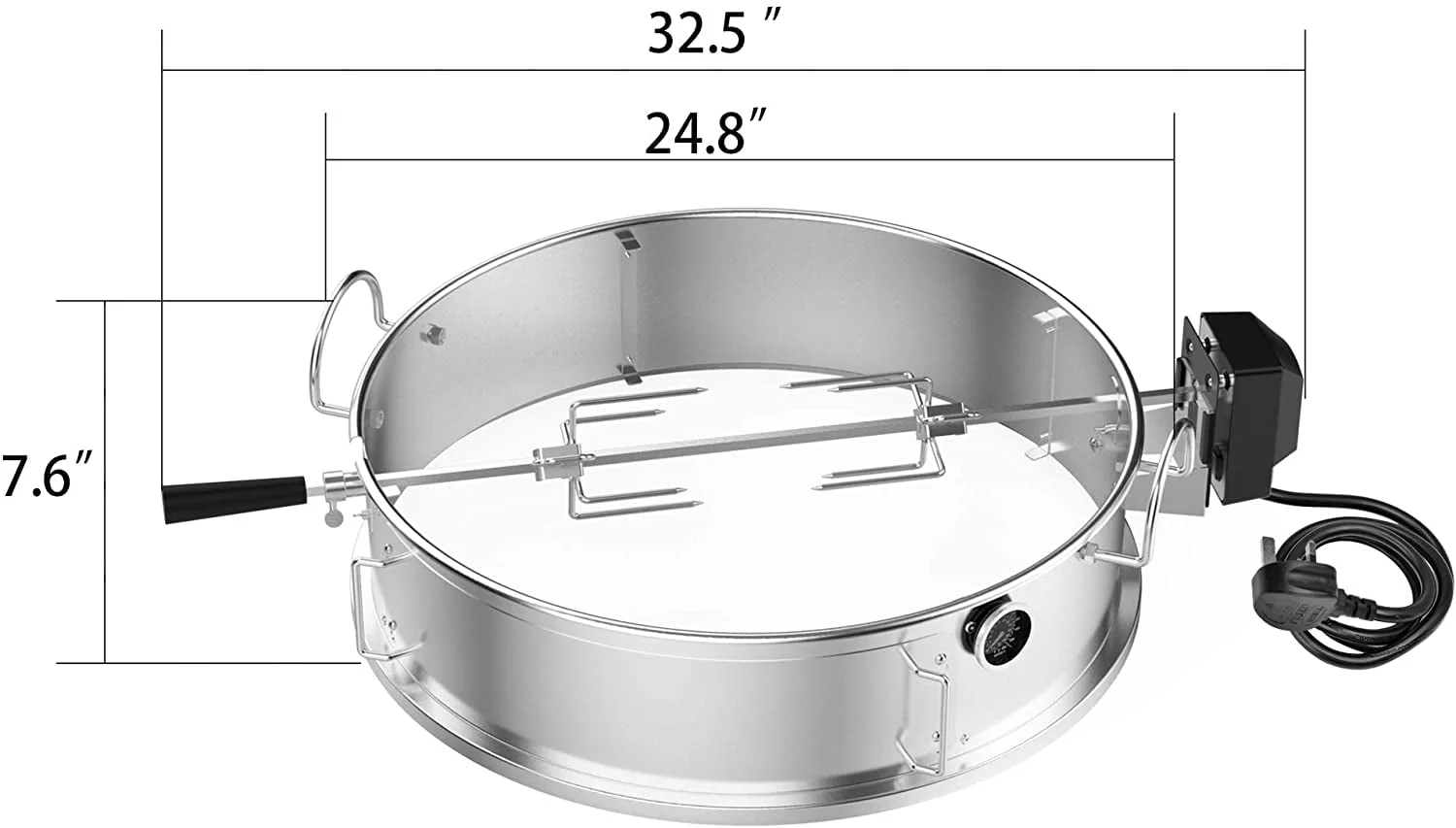 Onlyfire Multi-Purpose Rotisserie Ring Kit for Weber 22 1/2" Kettle Grill - Image 6