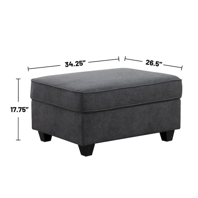 Modular Sectional Sofa with Ottoman Cupholders and Throw Pillows