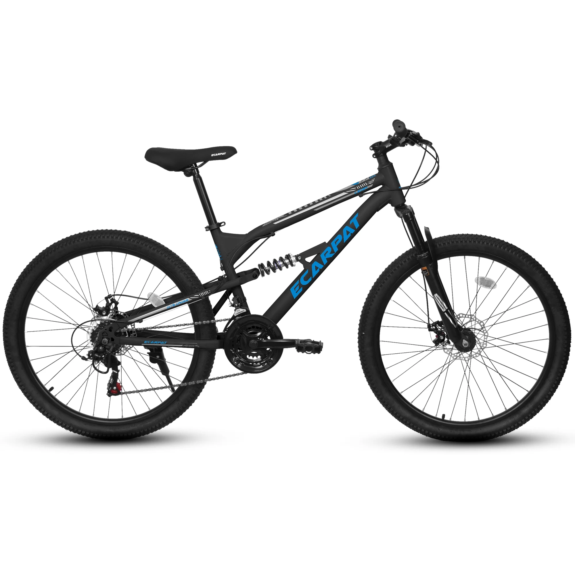 26 Inch Mountain Bike, Dual Full Suspension 21-Speed Disc Brakes Thumb Shifter, Carbon Steel Frame Mountain Bike, Mens Womens Trail Commuter City Bicycles - Image 16