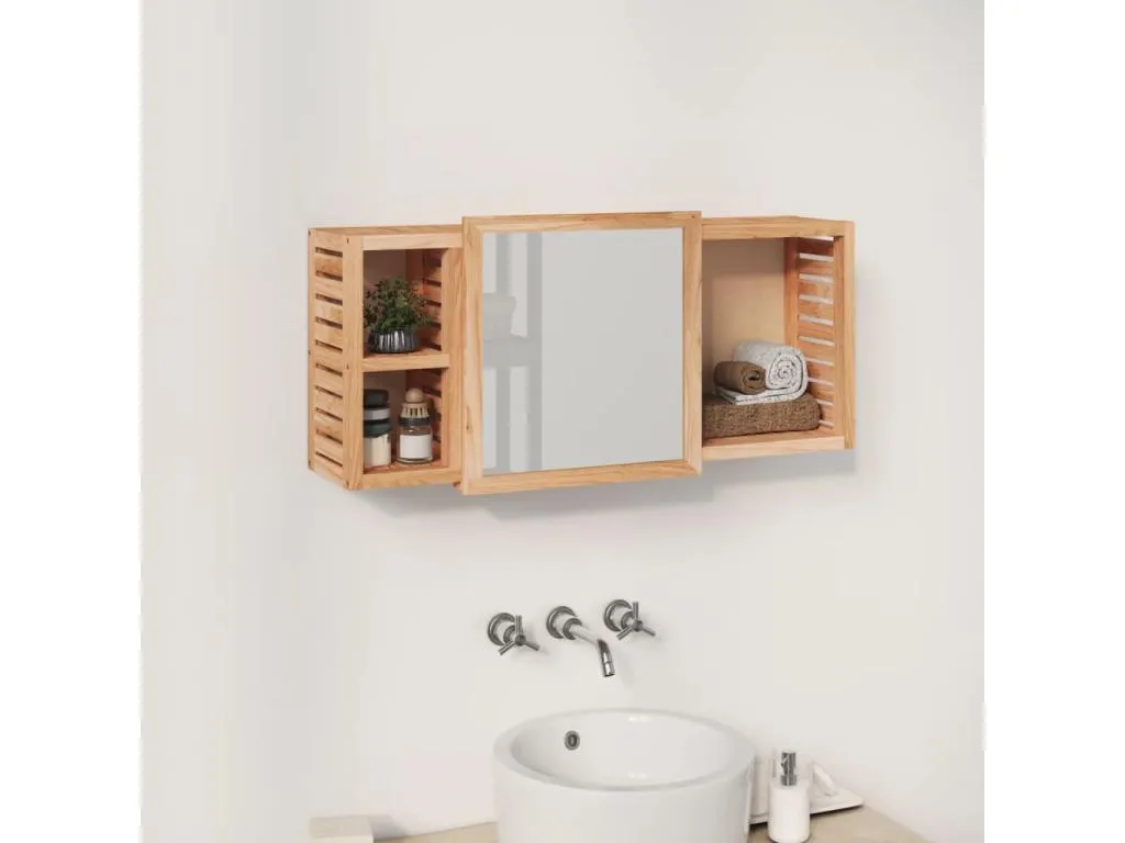 Armario con espejo Alkifurniturees maciza nogal 80x17x34 cm KGOK10503