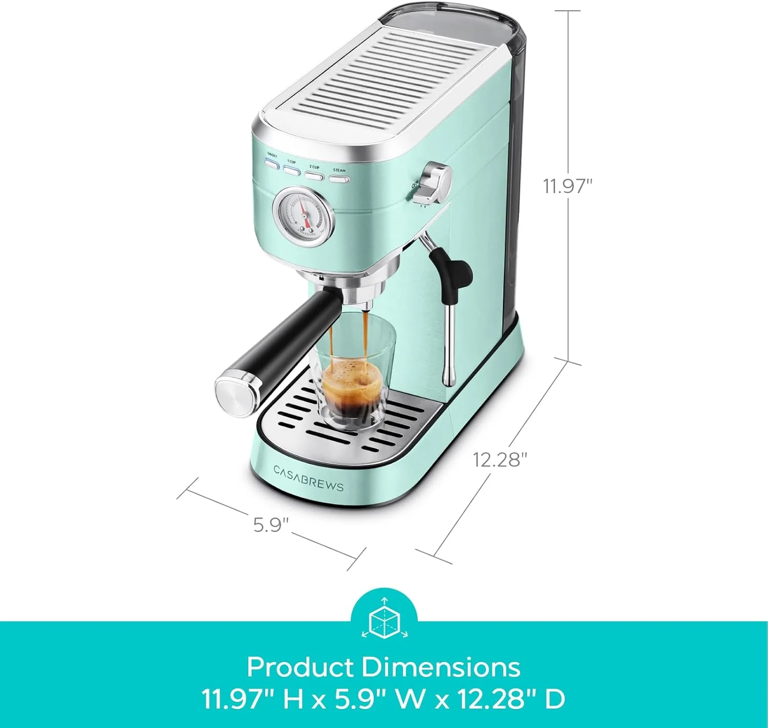 CASABREWS CM5418 20-Bar Espresso Machine and Coffee Maker, Silver - Image 19