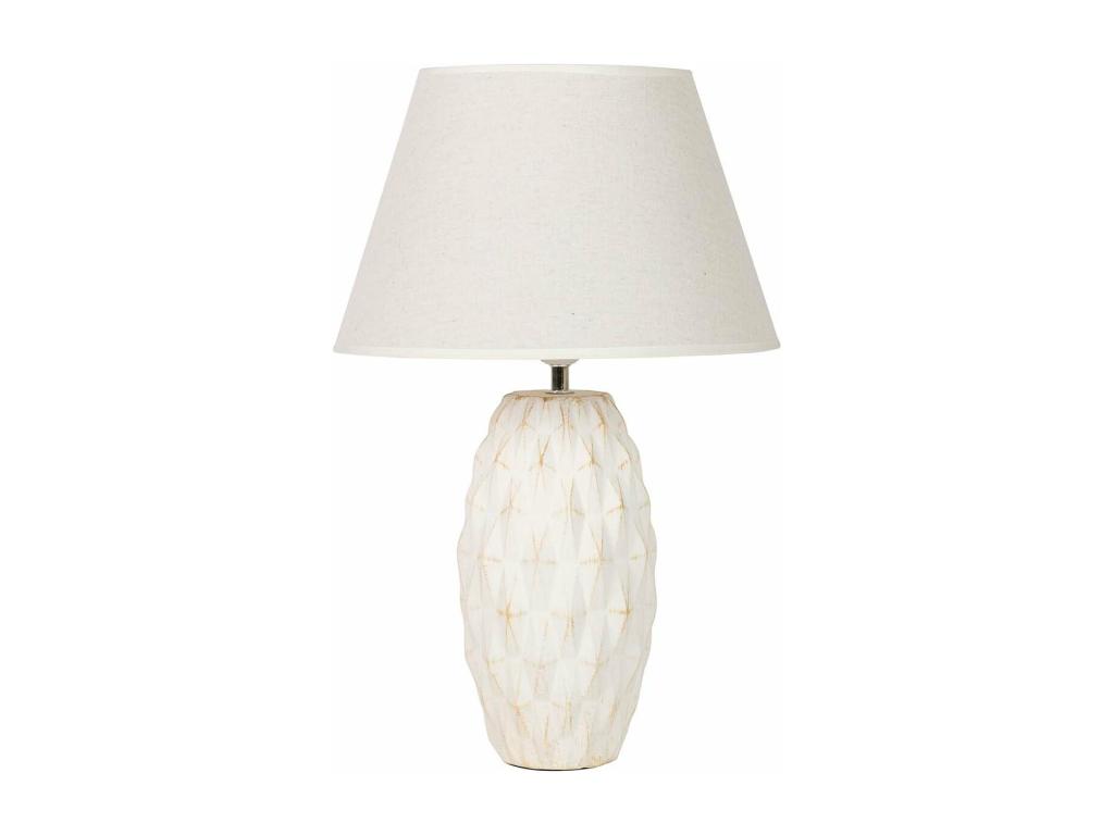 Lampara Sobremesa Ceramica Beige 30x30x49 Cm