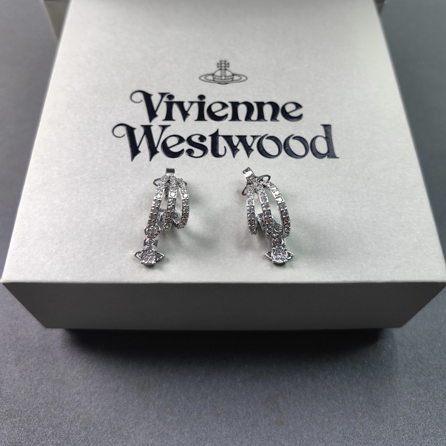 Vivienne Westwood C Shape Saturn Drop Earrings - Original Replica Club