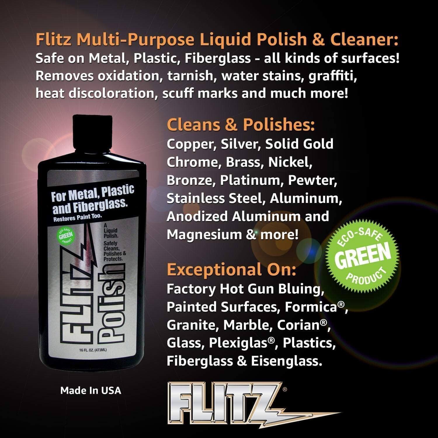 WAYFAIR Flitz Multi Purpose Metal Polish Liquid - 7.6Oz Bottle Of USA-Made Tarnish Remover - For Aluminum, Chrome, Brass, Nickel, Silver - Non-Abrasive Metal Cleaner And Polish, Restorer (24 Pack)