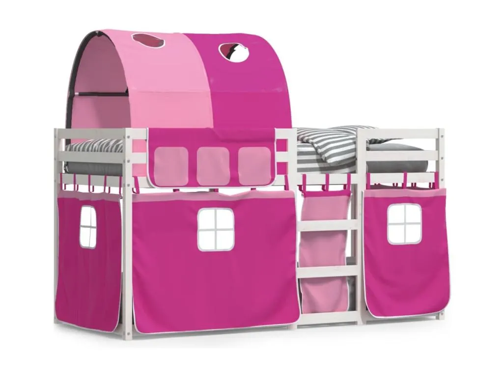 Litera con cortinas Boverdeco maciza de Boverdeco rosa 75x190 cm