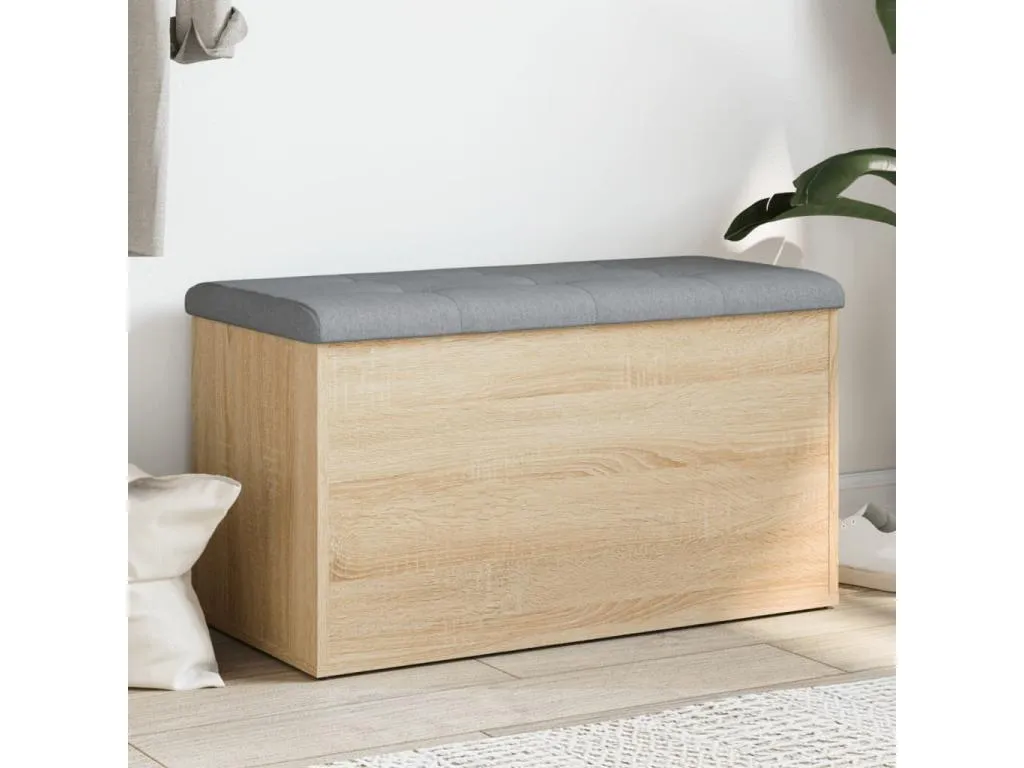 Banco de almacenaje madera contrachapada roble 82x42x45 cm jsc3653665
