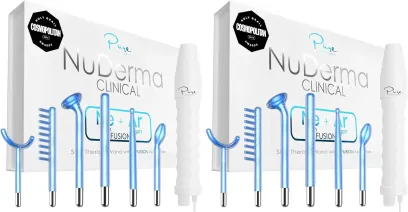 Pure Daily Care NuDerma Clinical Portable Skin Therapy Wand, Machine with 6 Fusion Neon