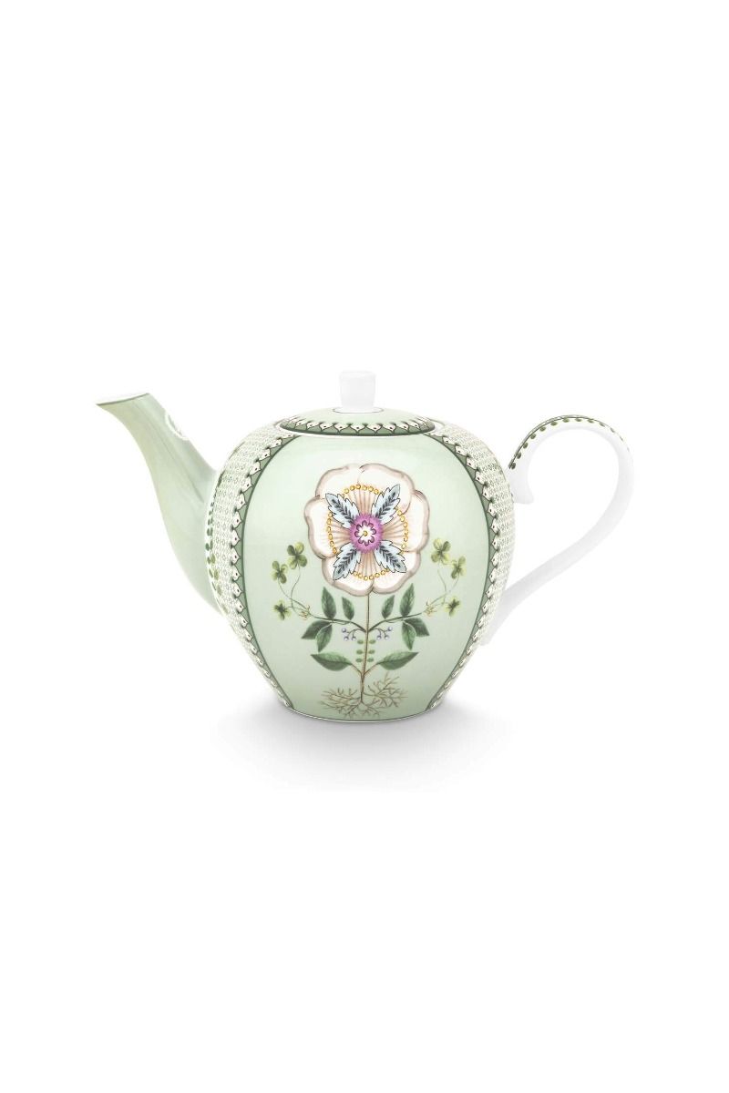 Teapot Large Lily&Lotus Tiles Light Green