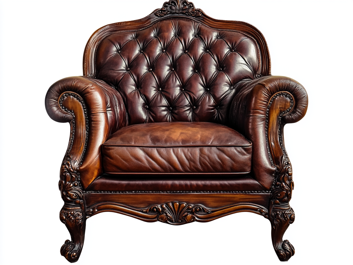 Sillón Club clásico para sala de estar de estilo victoriano con respaldo capitoné