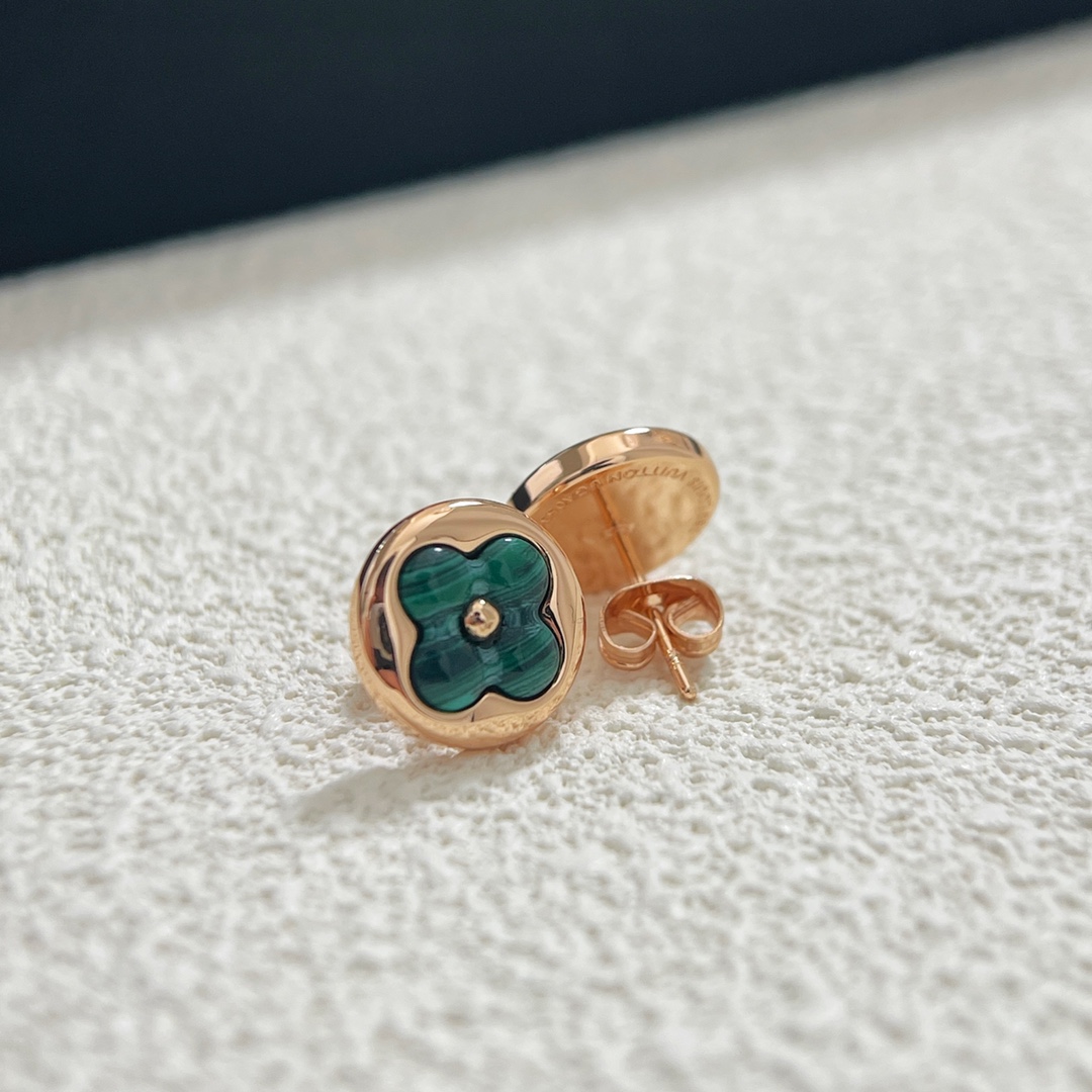 Louis Vuitton Green Malachite Stud Earrings - Original Replica Club