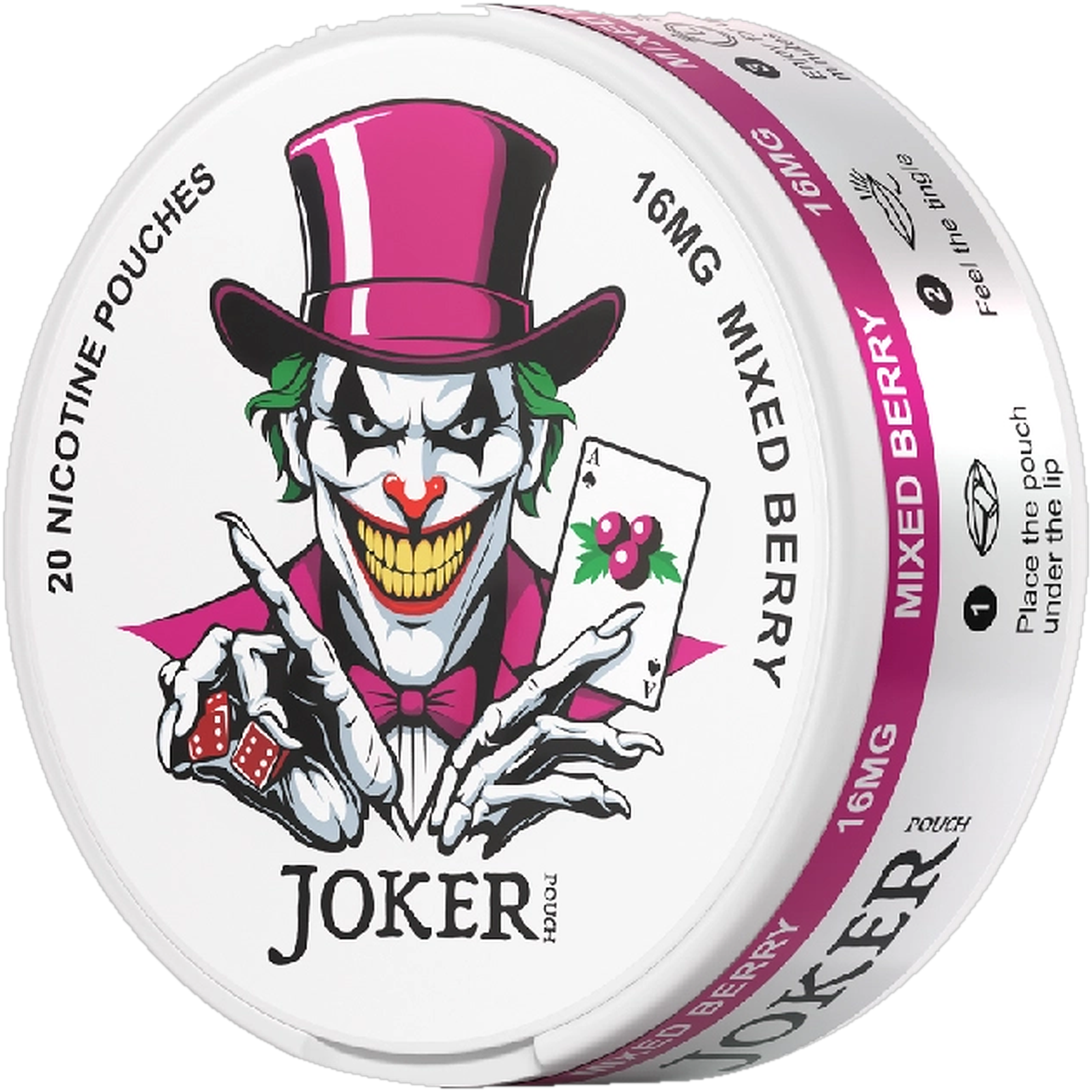 Joker Mixed Berry 16mg nicotine pouches (side)