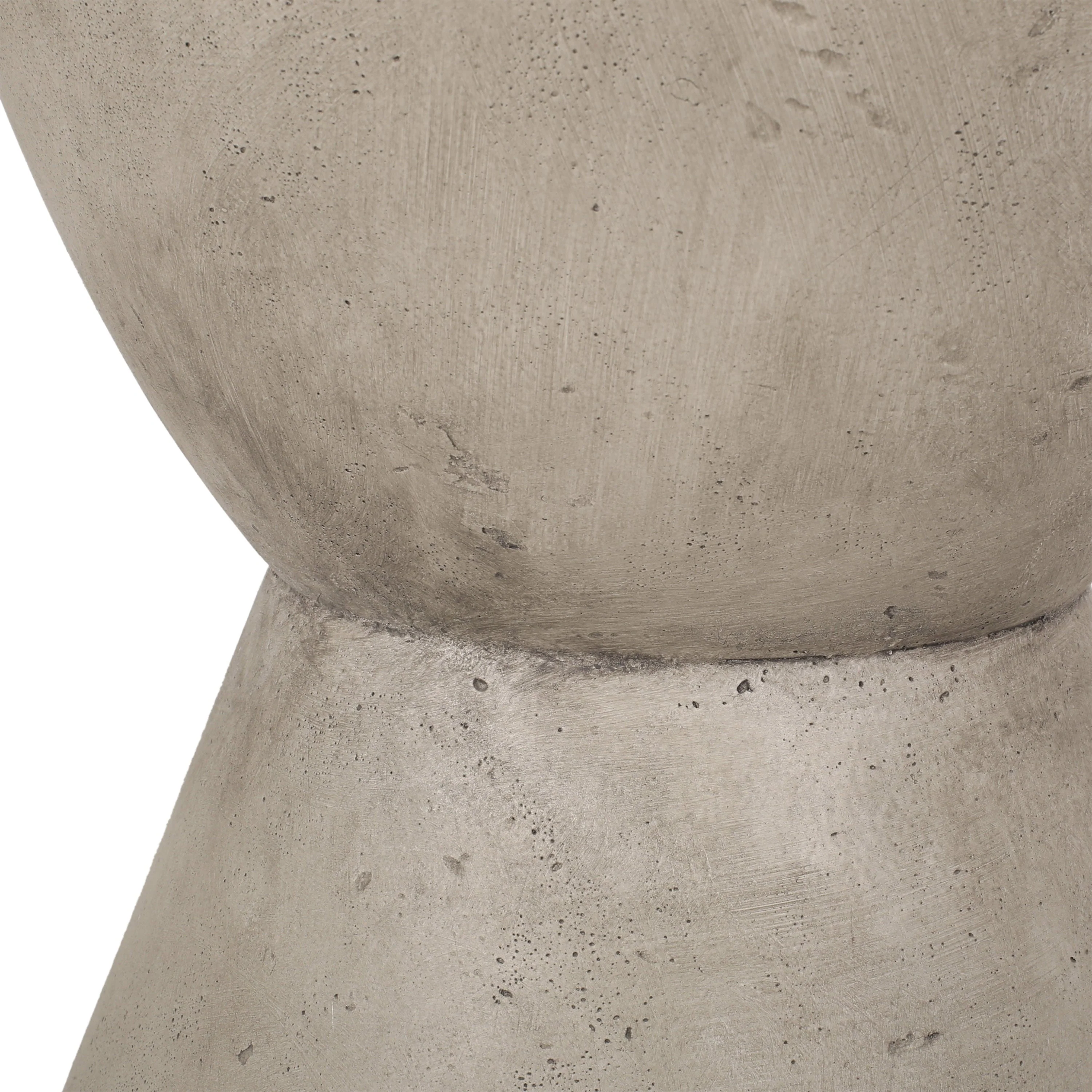 GDF Studio Attola Outdoor Lightweight Concrete Side Table, Light Gray - Image 6