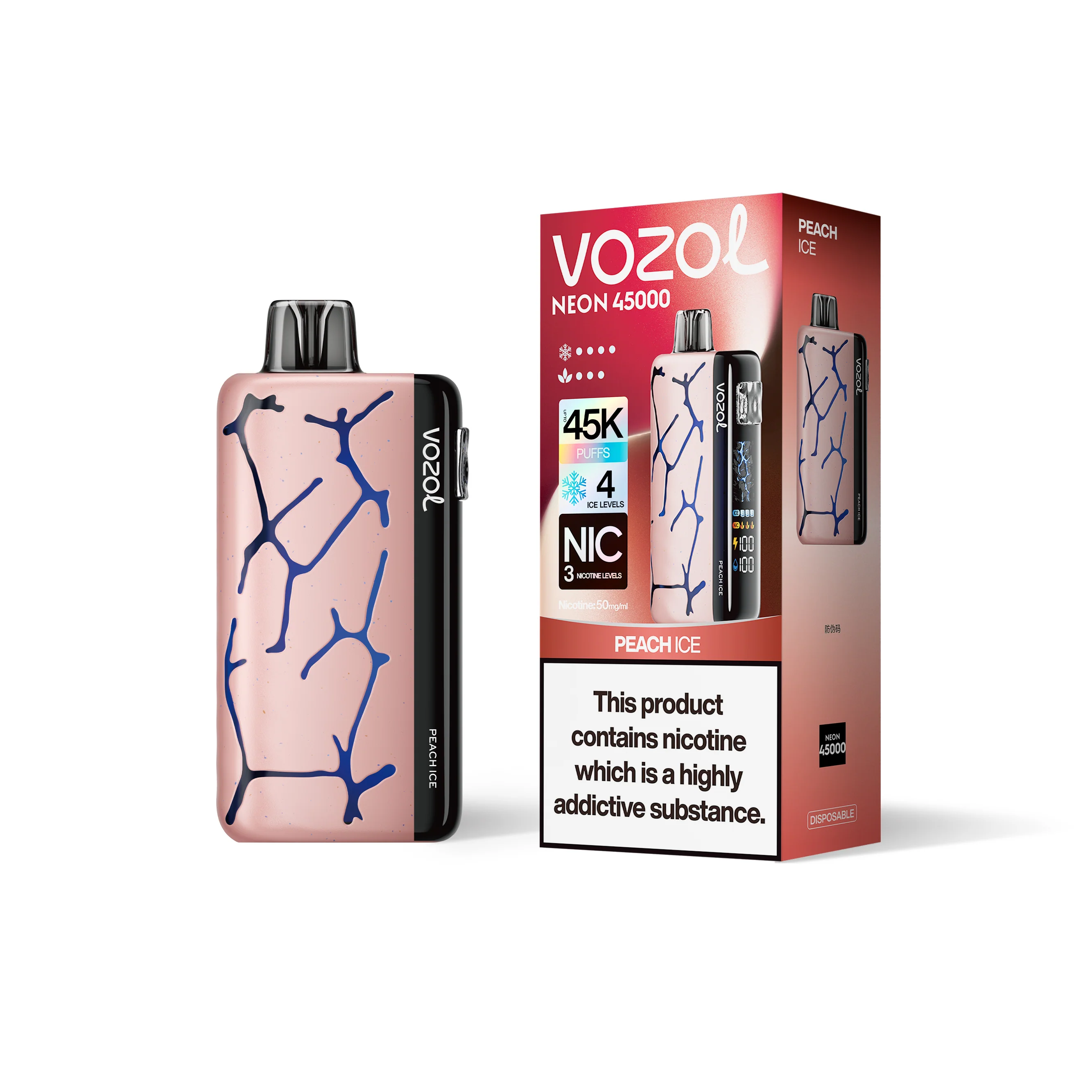 VOZOL NEON 45K eldobható e-cigaretta (minden íz)