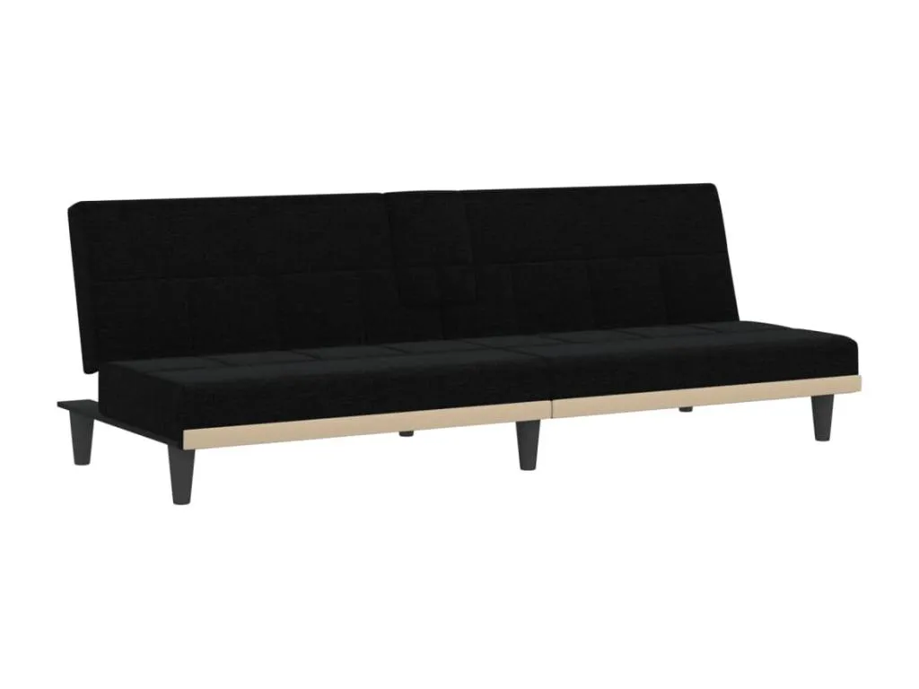 Sofá cama con portavasos tela negro