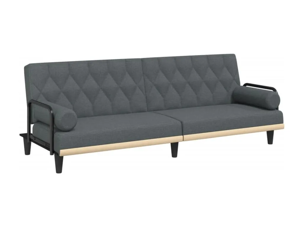 Sofá cama con reposabrazos tela gris oscuro 57492LSRR