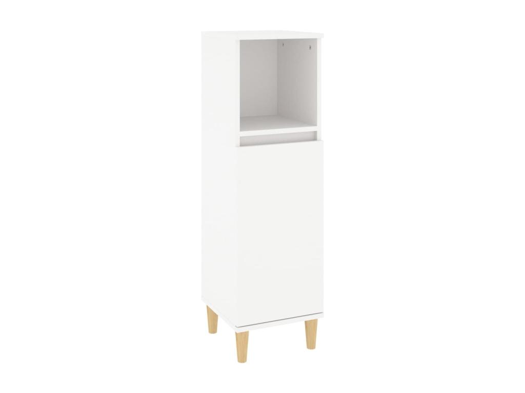 Armario de baño madera contrachapada blanco 30x30x100 cm