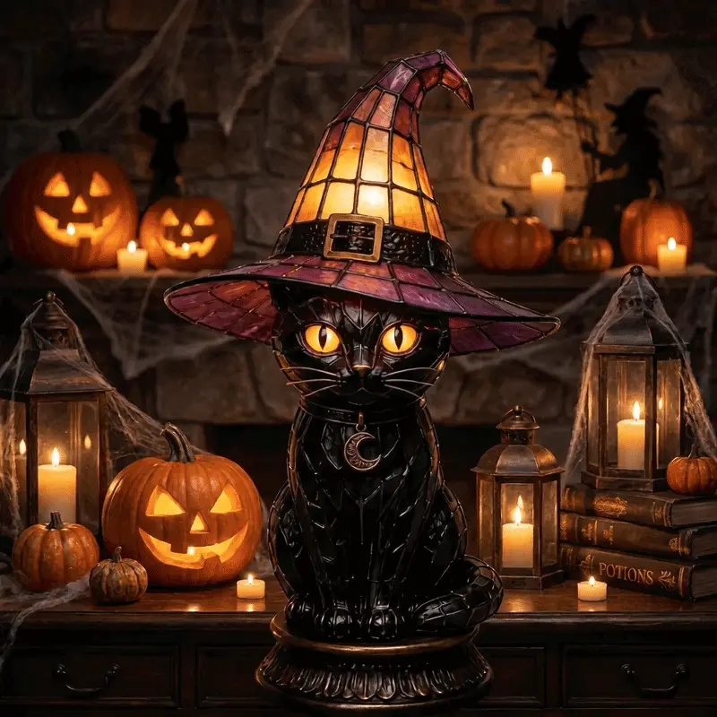 WitchLight™ Halloween Stained Glass Animal Lamp - Image 5 WitchLight™ Halloween Stained Glass Animal Lamp - Image 5