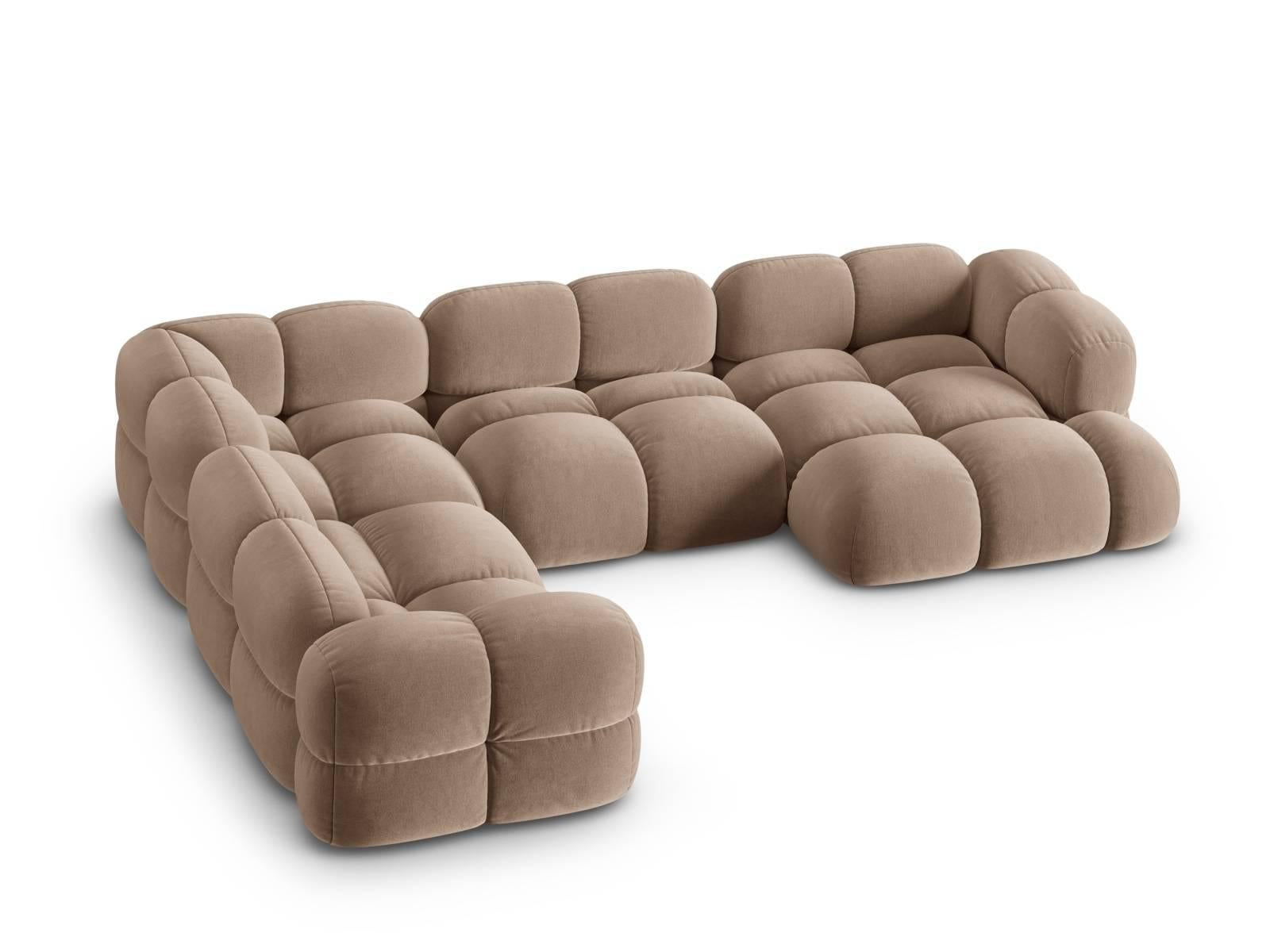 Cosmopolitan Design Loretto 3,5-zits Hoekbank Links - Velvet - Donkerb