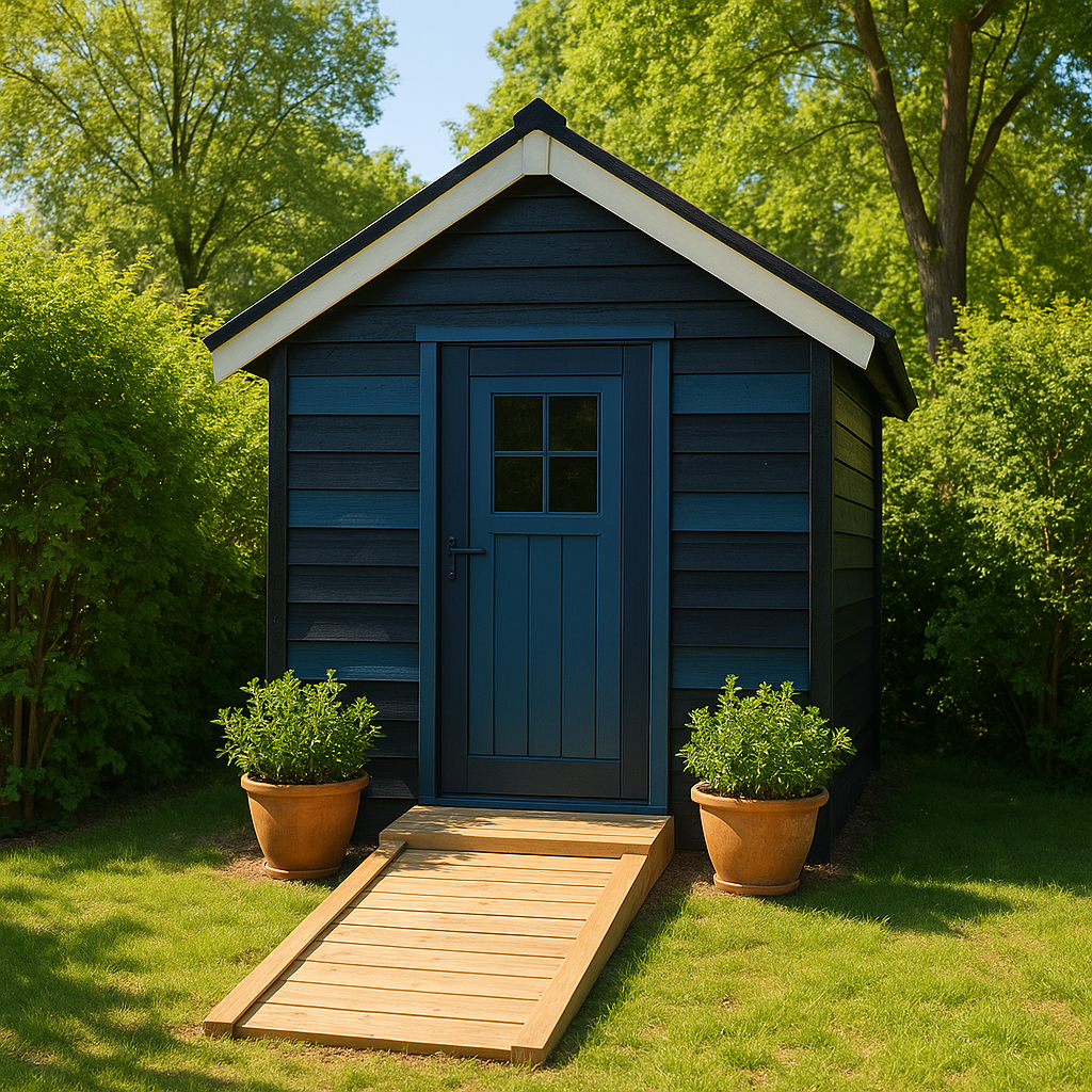 Caseta de jardin de madera Caseta de almacenamiento Azul y Madera Sintética Exterior 200×180×240cm