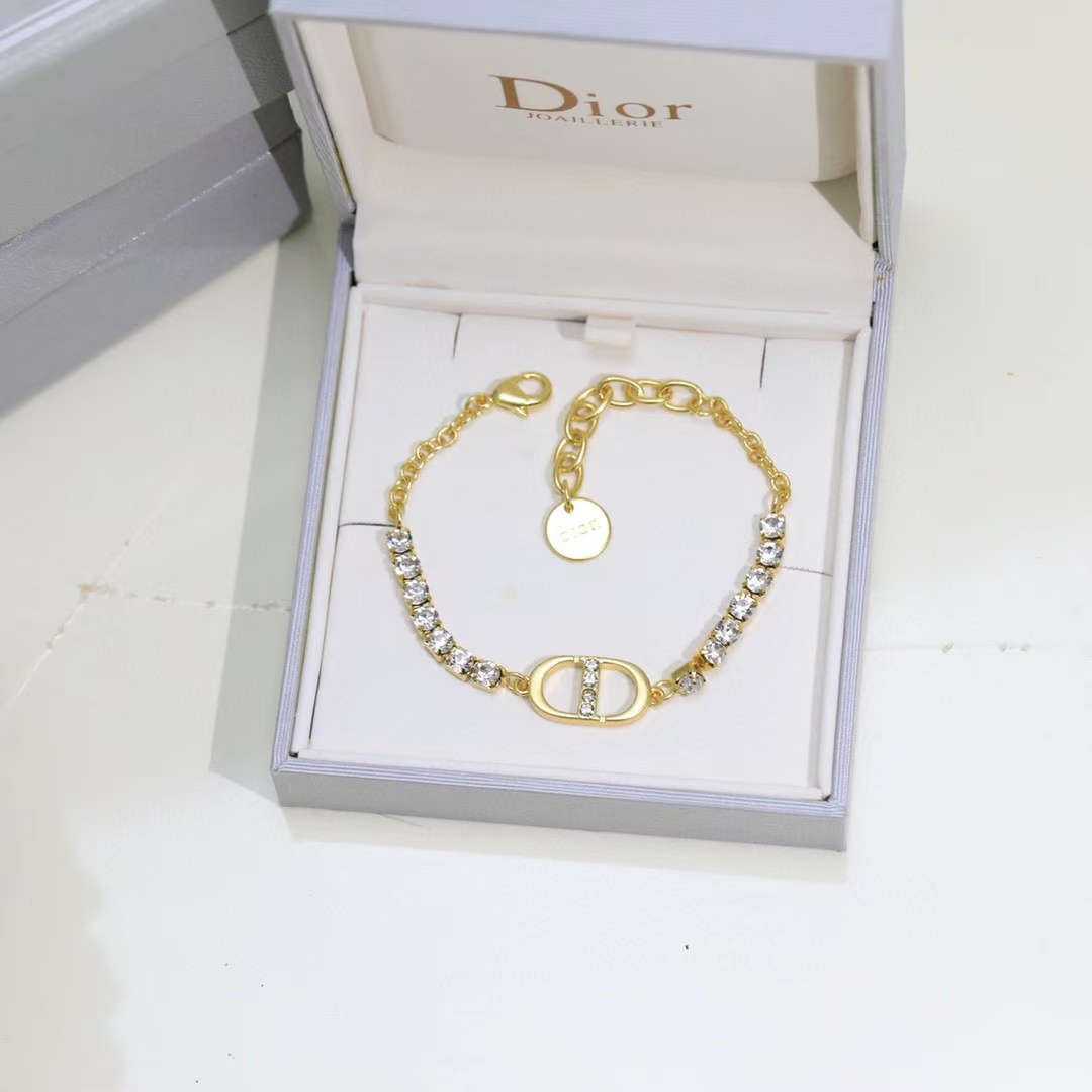 Dior Rhinestone CD Bracelet - Original Replica Club