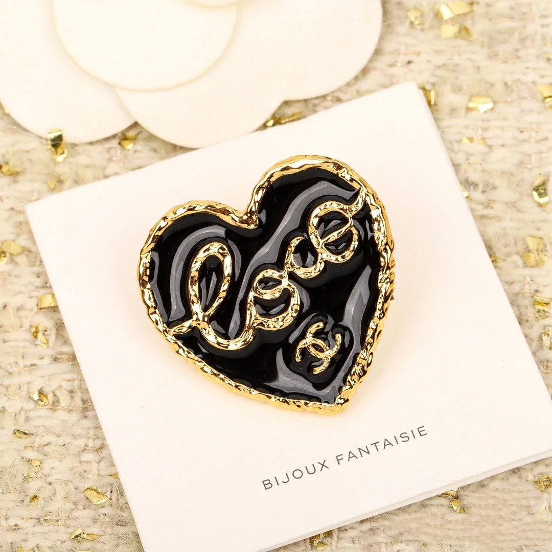 Chanel Black Heart Brooch - Original Replica Club